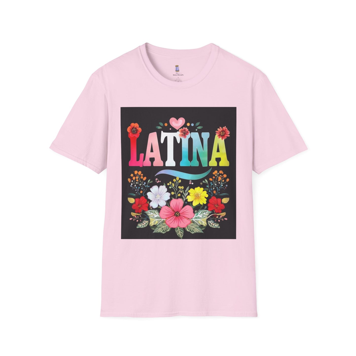 Colorful Latina Floral Tee - Celebrating Culture, Unisex Softstyle T-Shirt, Gift for Latina Pride, Floral Design, Everyday Wear