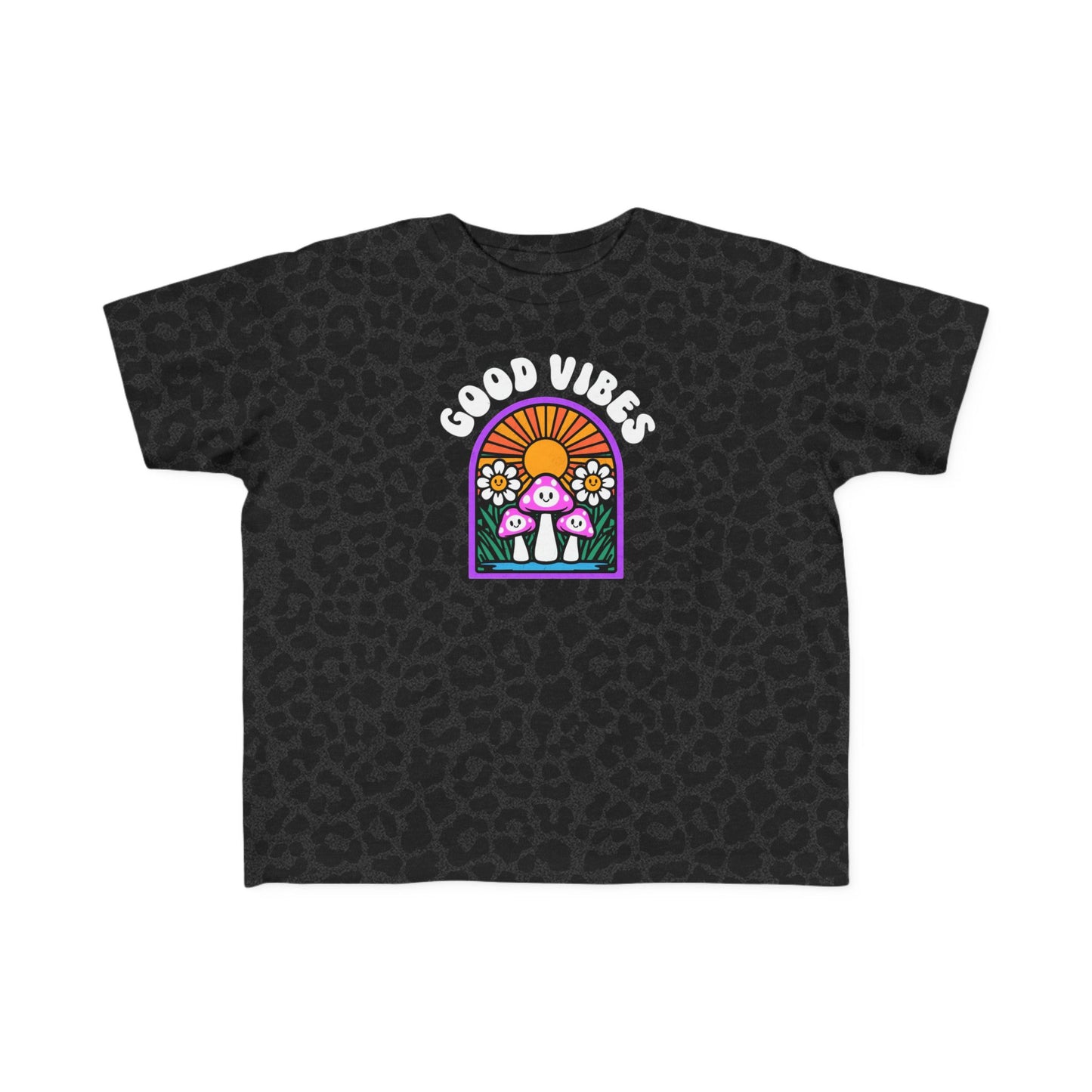 Toddler's Good Vibes Tee - Bright Jersey T-Shirt for Kids, Fun Summer Wear, Gift for Birthdays, Playdates, Rainbow Theme