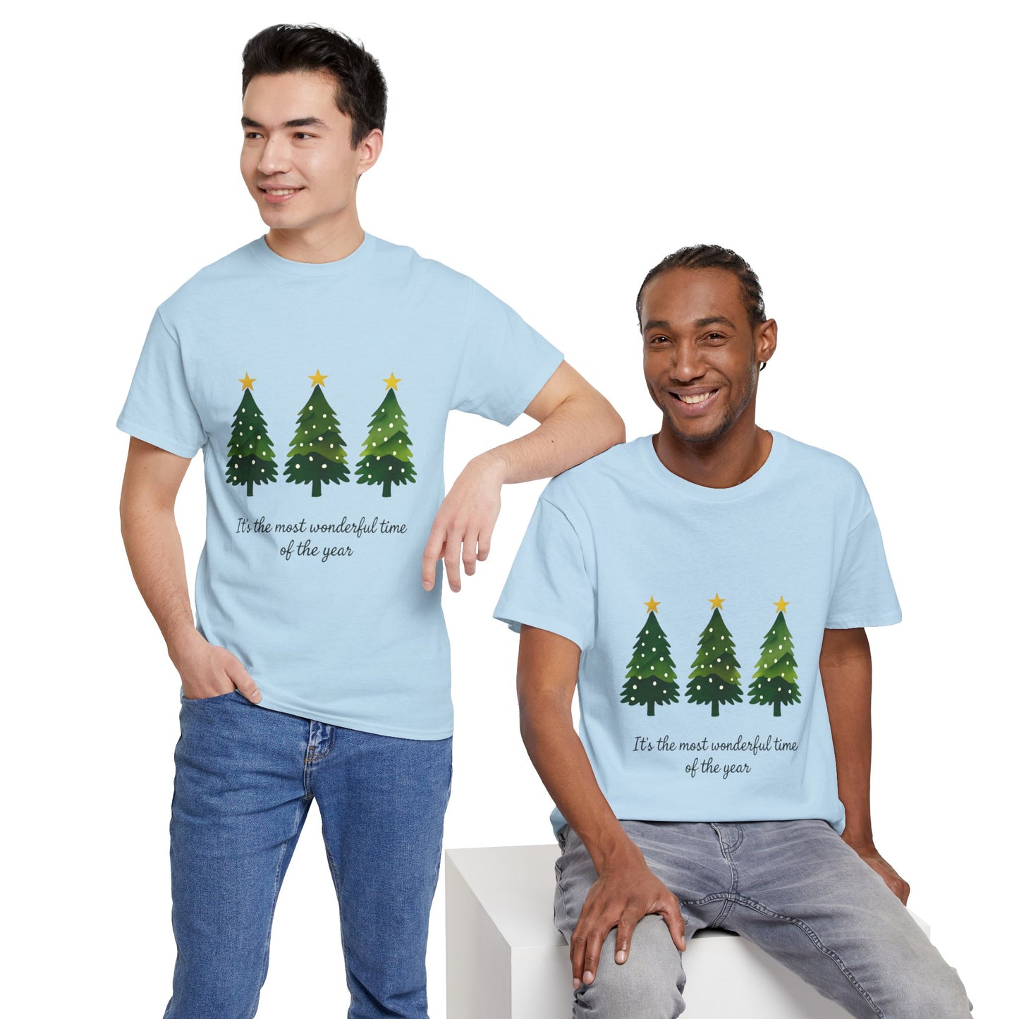 Christmas Tee - Festive Watercolor Trees Holiday Shirt