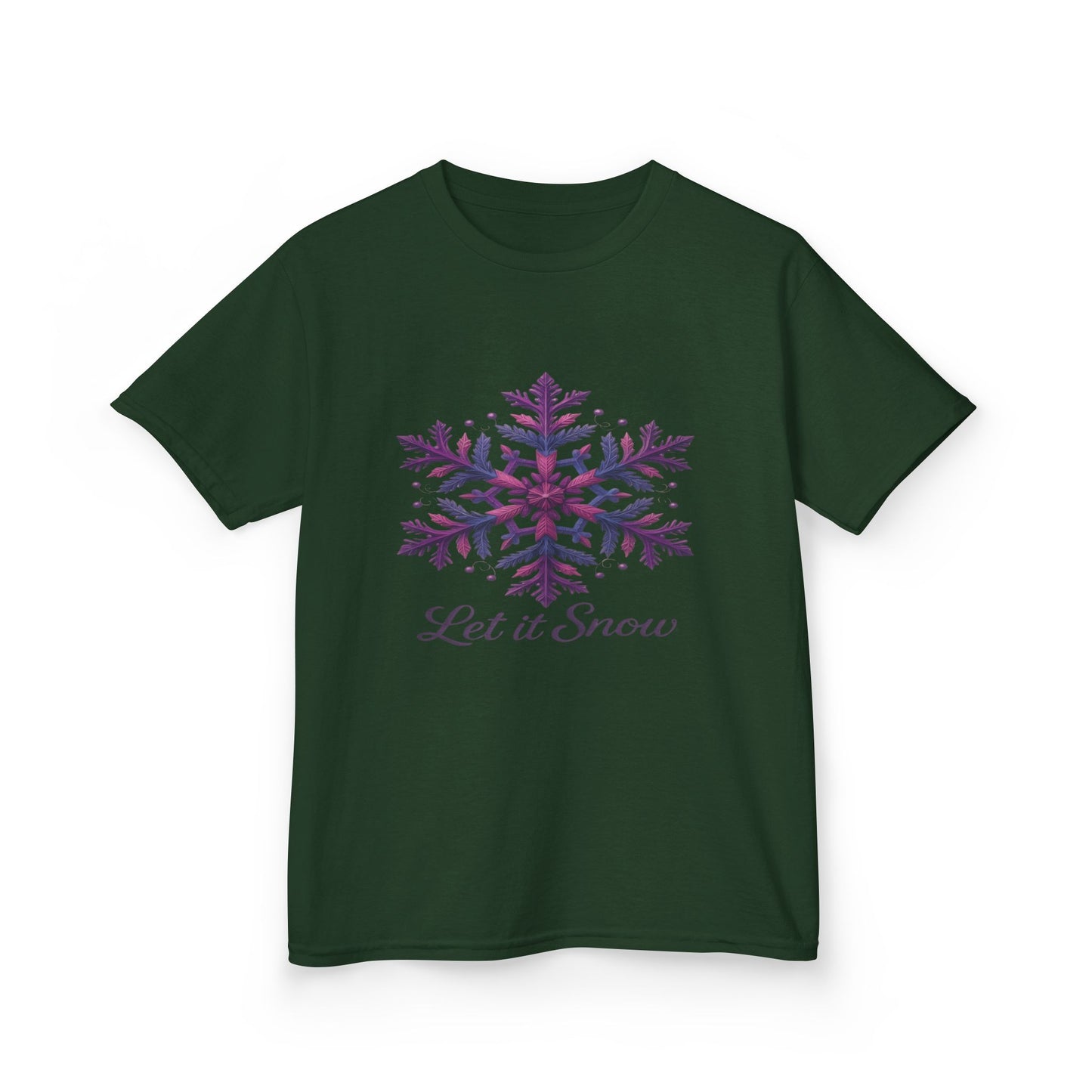 Let It Snow Dinosaur Kids Tee - Holiday Christmas Shirt