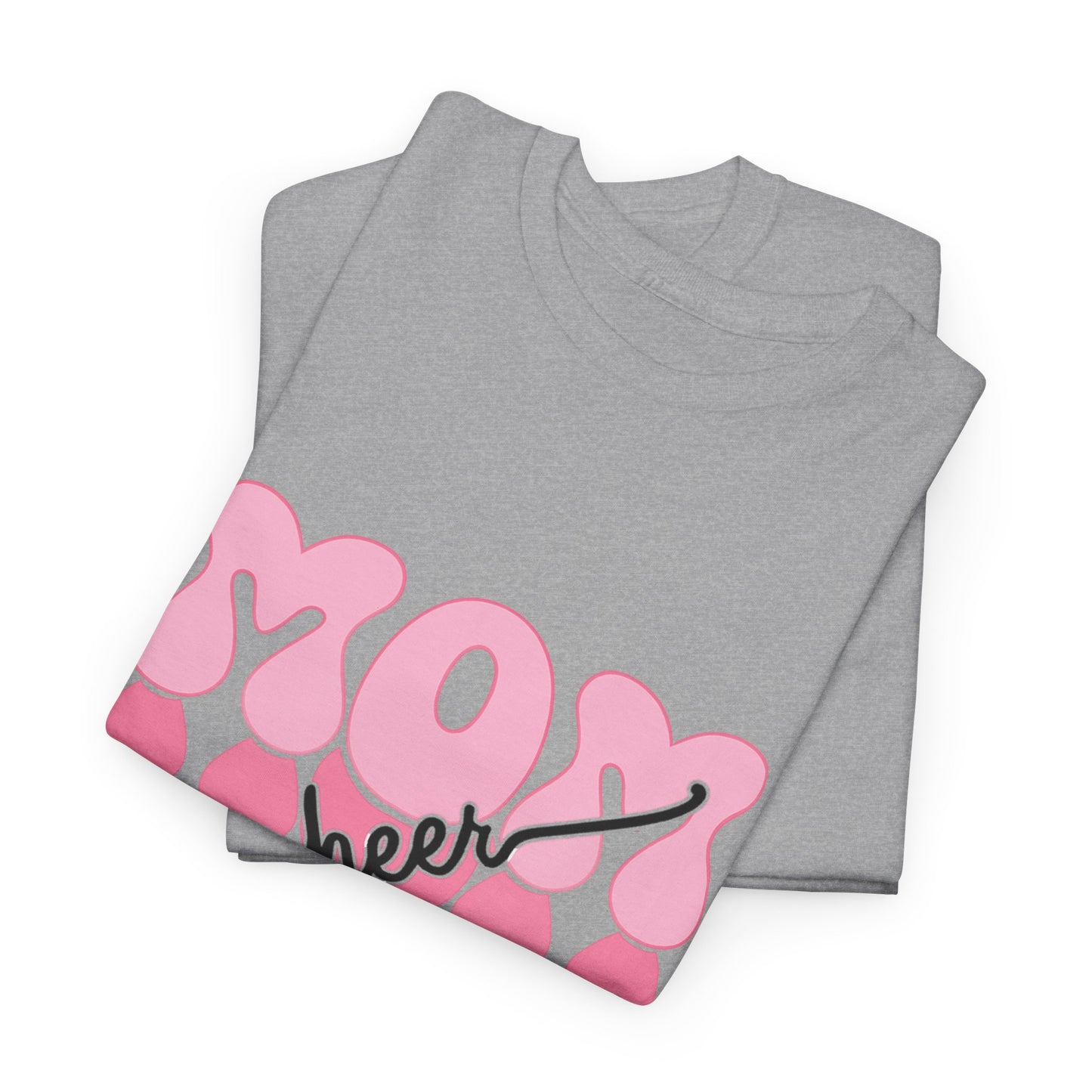 MOM Cheer – Pink Bubble Letter Spirit Tee