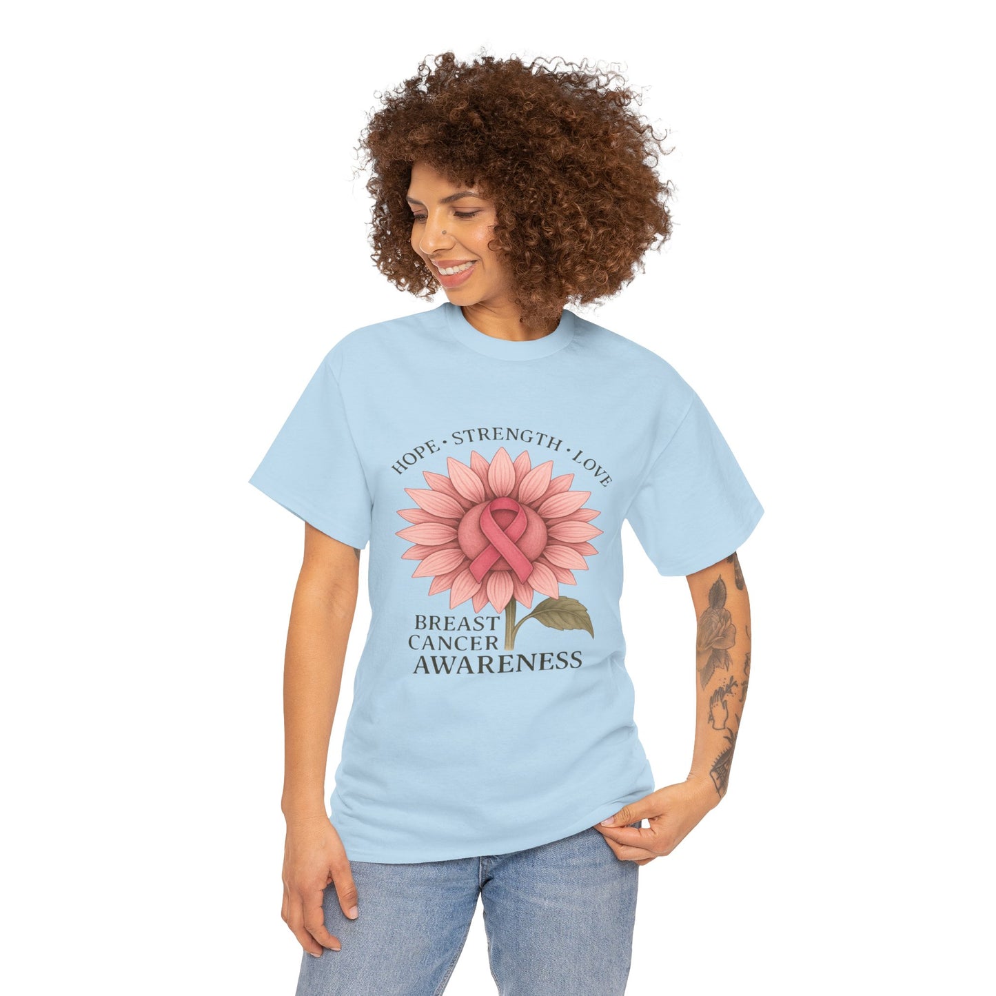 Hope Flower Breast Cancer Awareness Tee