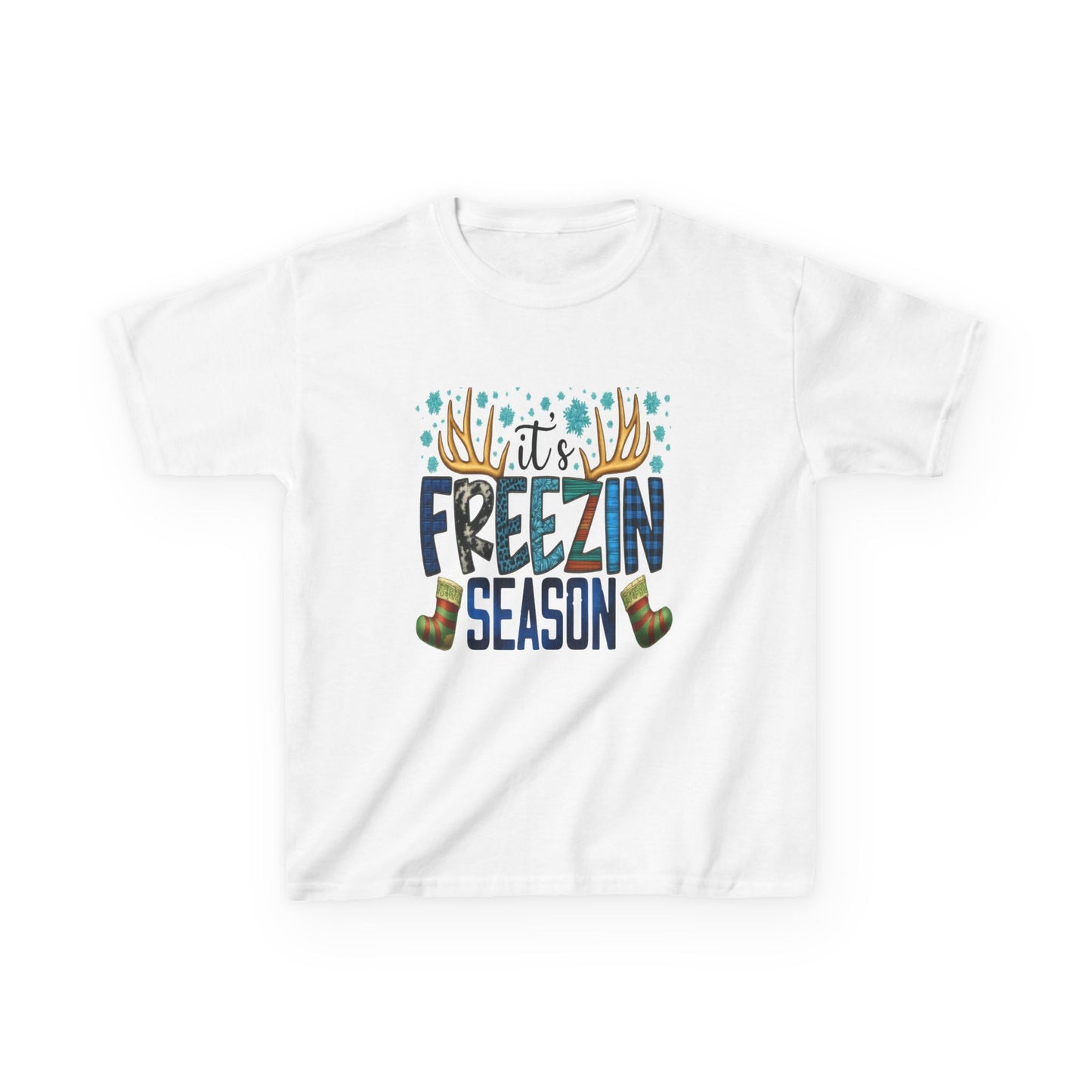 It's FREEZIN' Season Dinosaur Kids Tee - Xmas Gift
