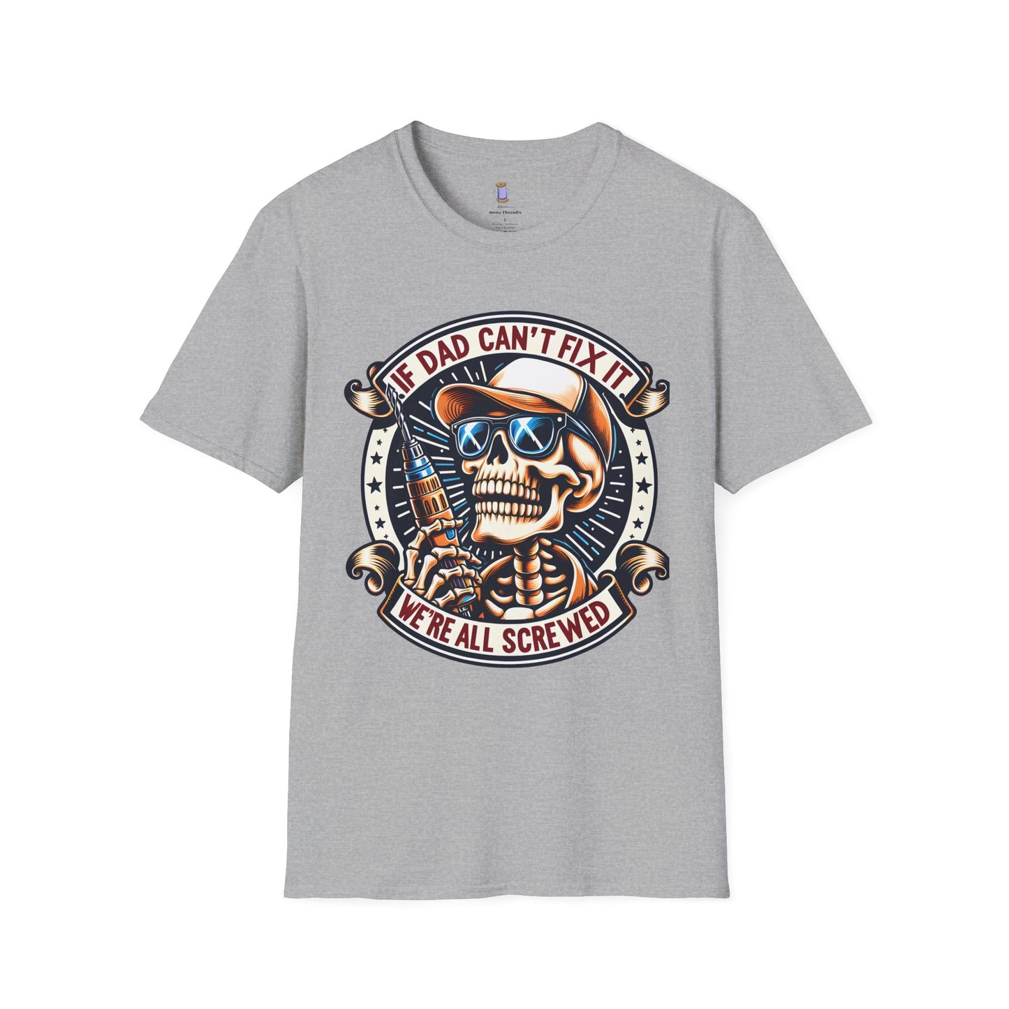 Cool Dad Skull T-Shirt | Funny Gift for Dads | Perfect for Birthdays, Father's Day, Casual Wear, Family Gatherings, Halloween