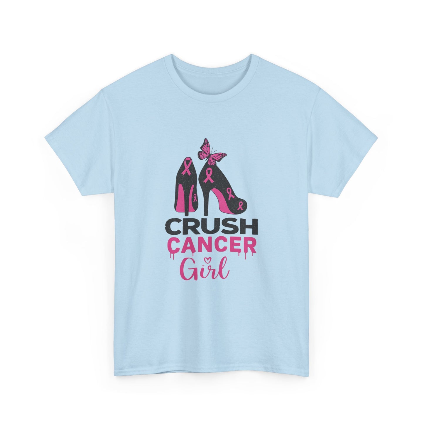 Crush Cancer Girl Tee: High Heels, Pink Ribbon, Hope