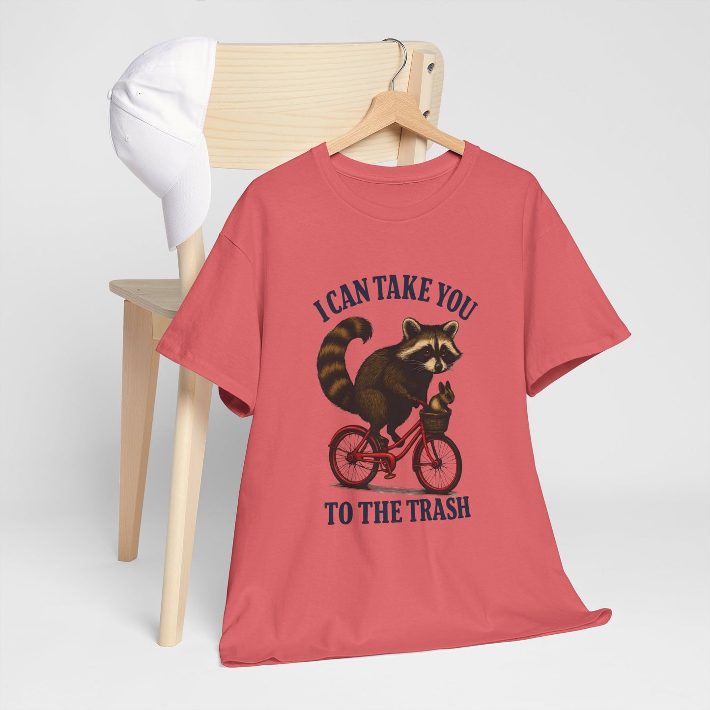 Cotton Tee Vintage Raccoon Bicycle Graphic Shirt