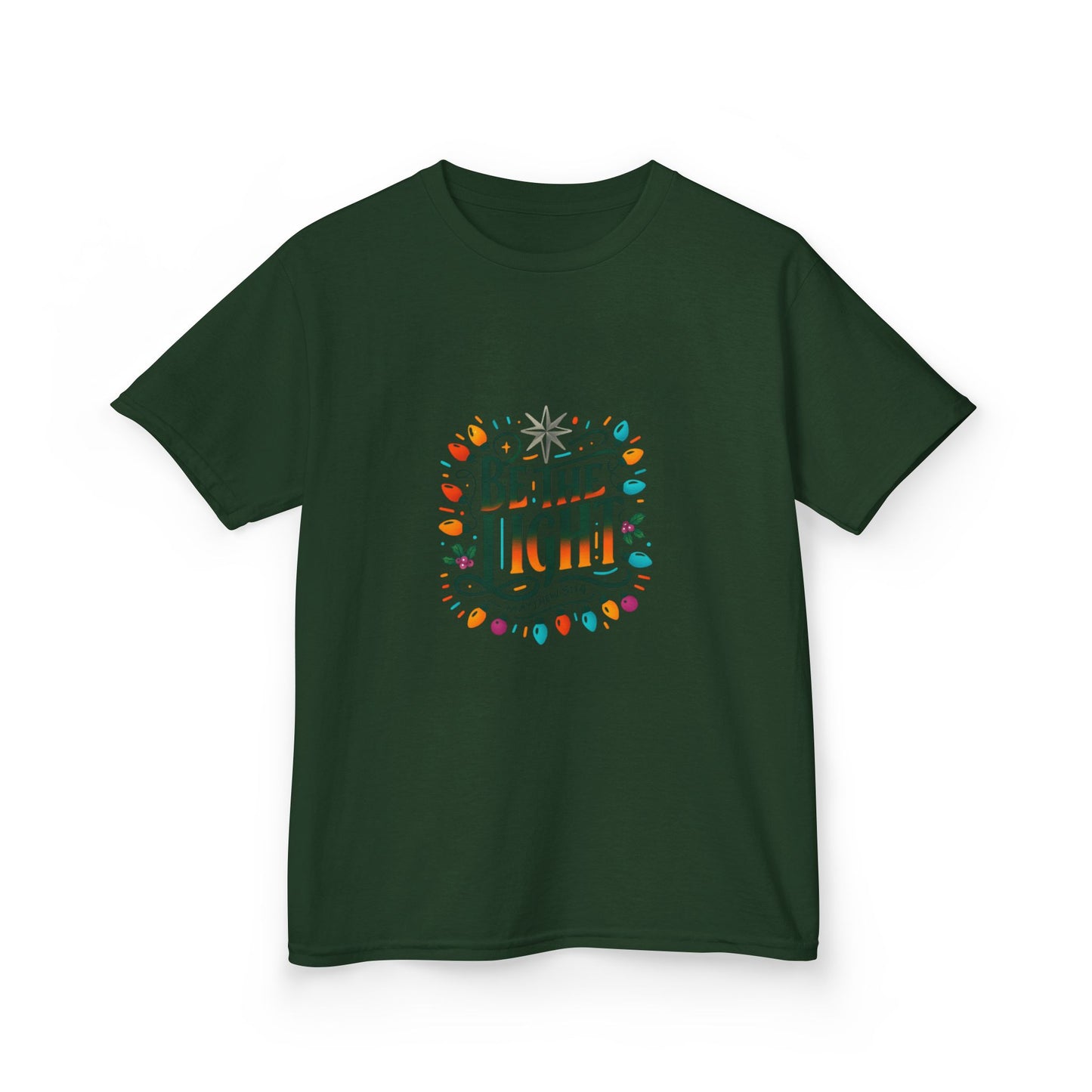 Be the Light Christmas Dinosaur Kids Tee