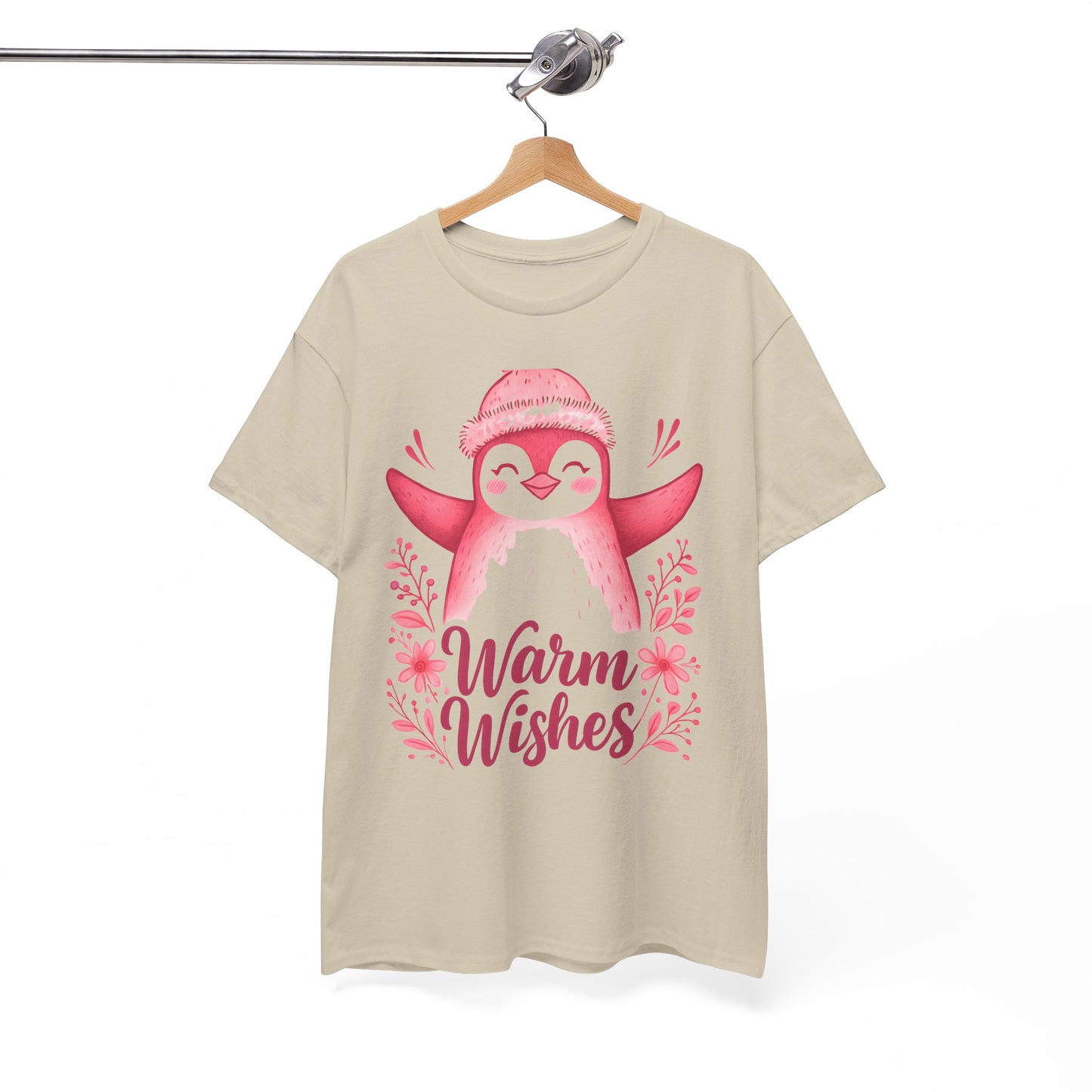 Warm Wishes Pink Penguin Tee - Holiday Tee