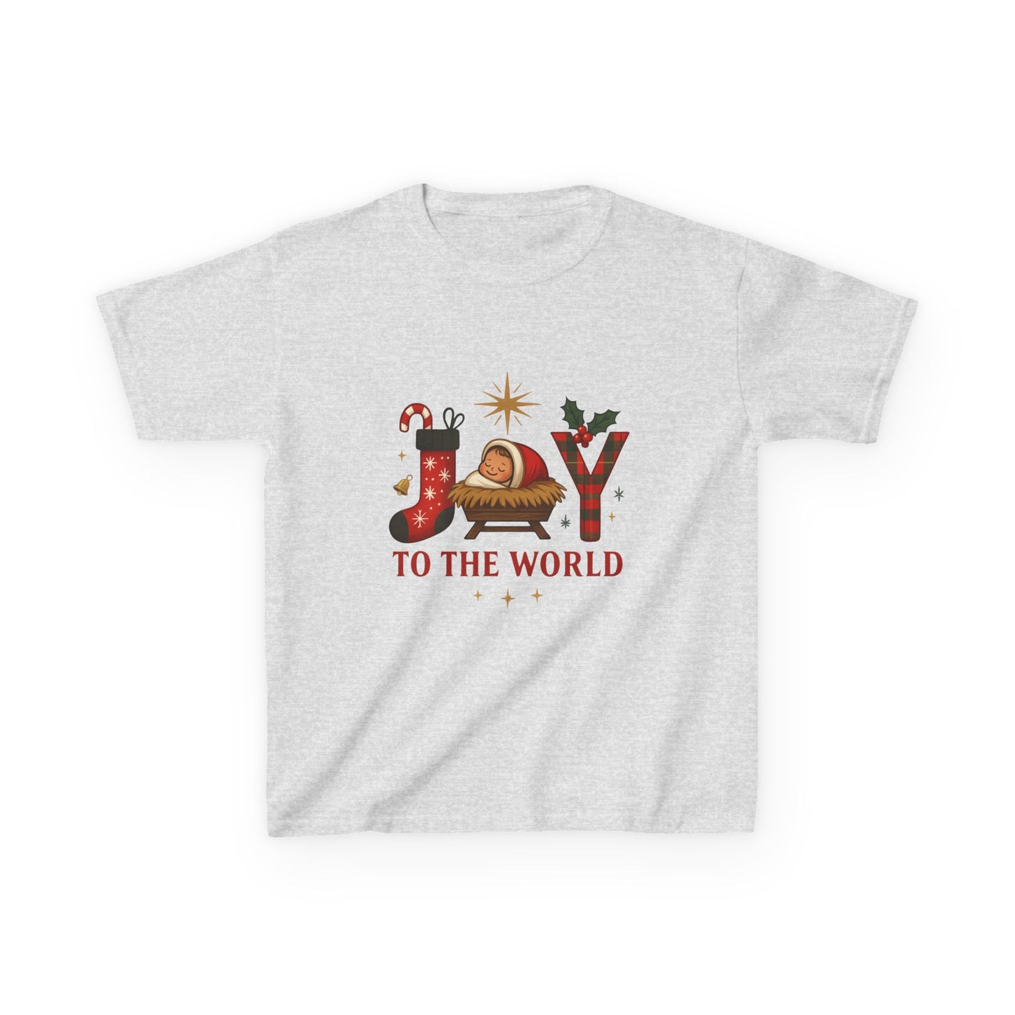 Joy to the World Dino Christmas Kids Tee