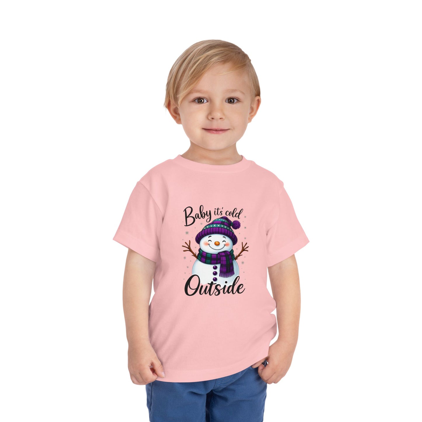 Baby It's Cold Outside Snowman Toddler Christmas Tee