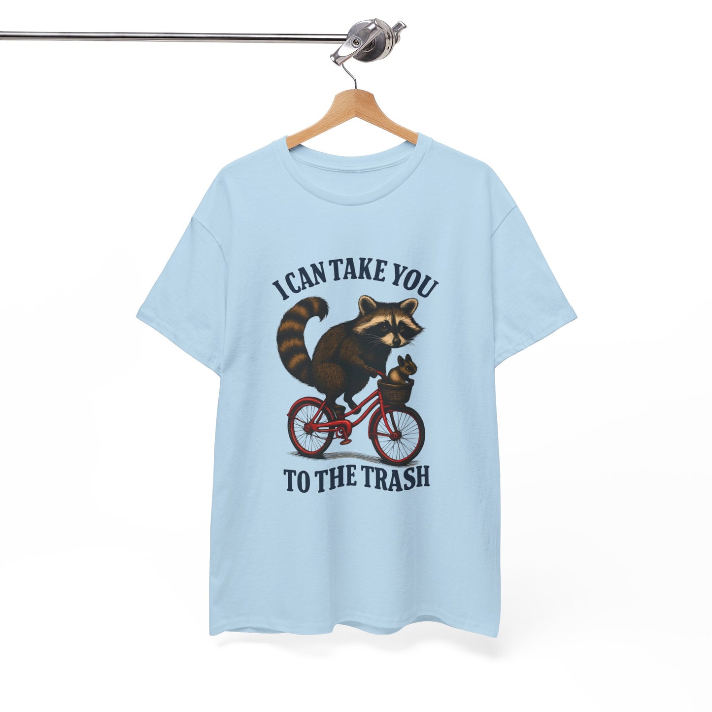 Cotton Tee Vintage Raccoon Bicycle Graphic Shirt