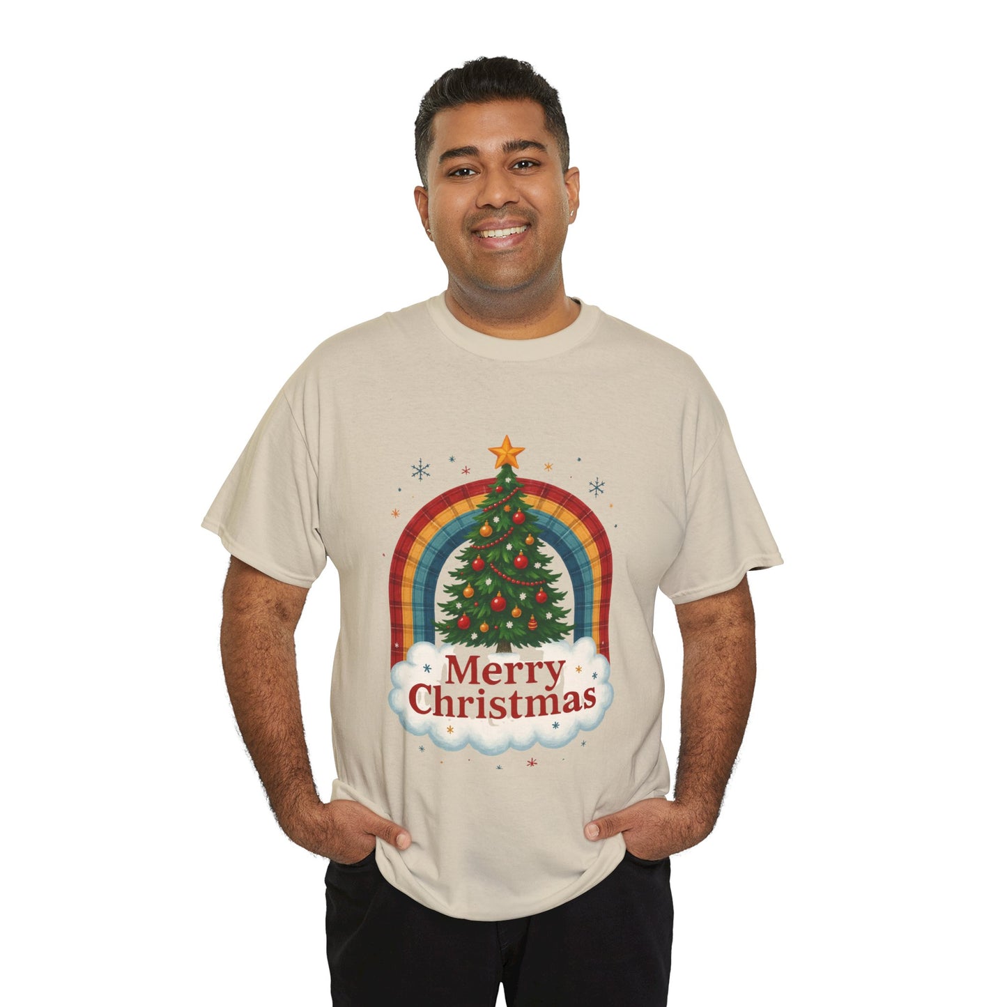 Christmas Rainbow Unisex Tee - Merry Christmas Tree