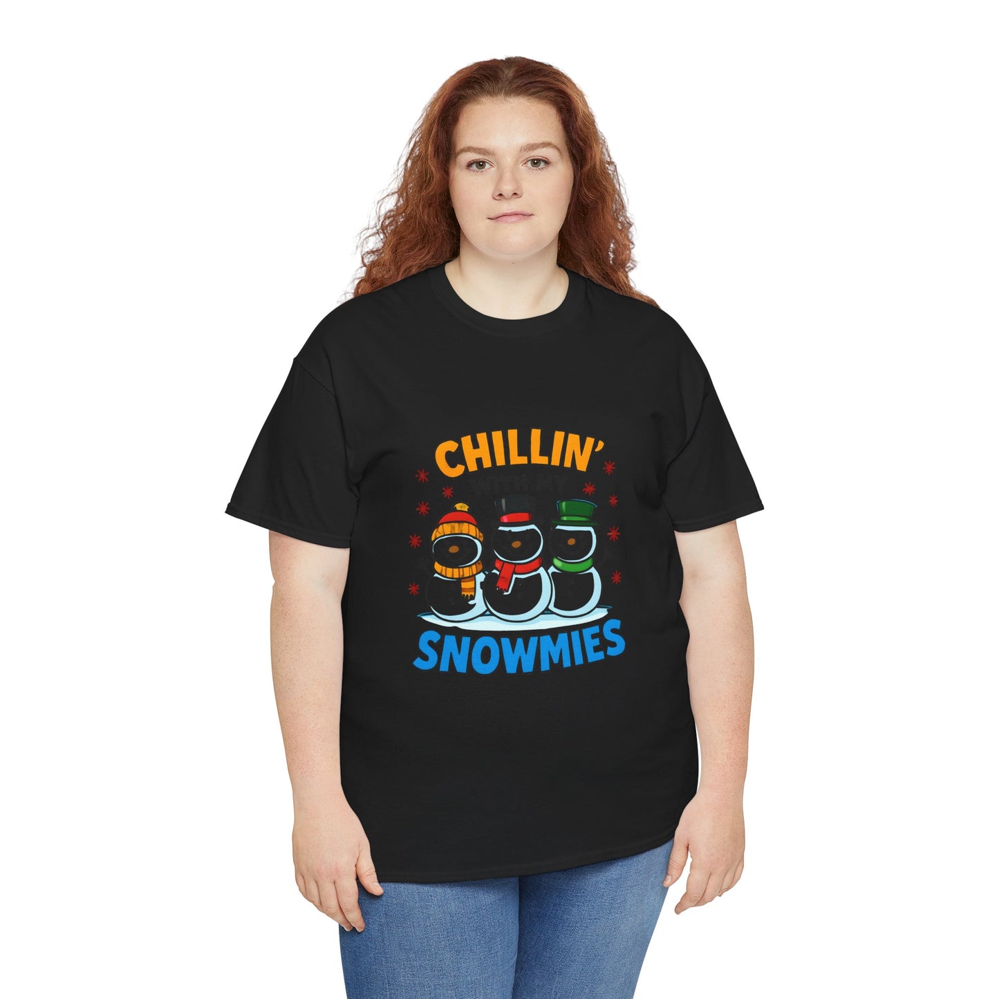 Relajándome con mis amigos de la nieve - Camiseta de concienciación sobre el cáncer