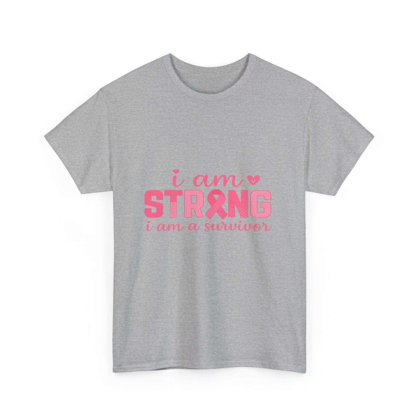 I AM STRONG - Pink Ribbon Breast Cancer Awareness Tee