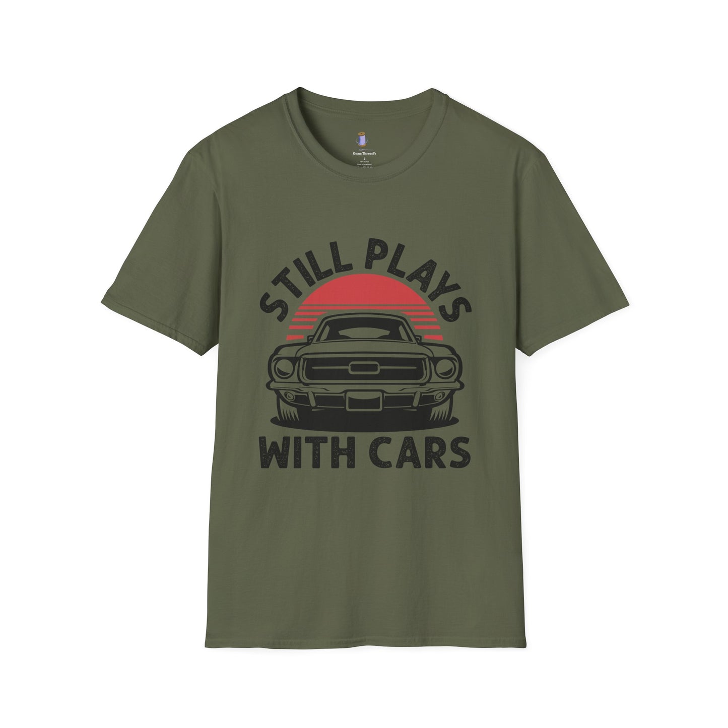 Retro Car Enthusiast T-Shirt, Still Plays with Cars Tee, Gift for Men, Vintage Auto Lover Shirt, Casual Wear, Birthday Present