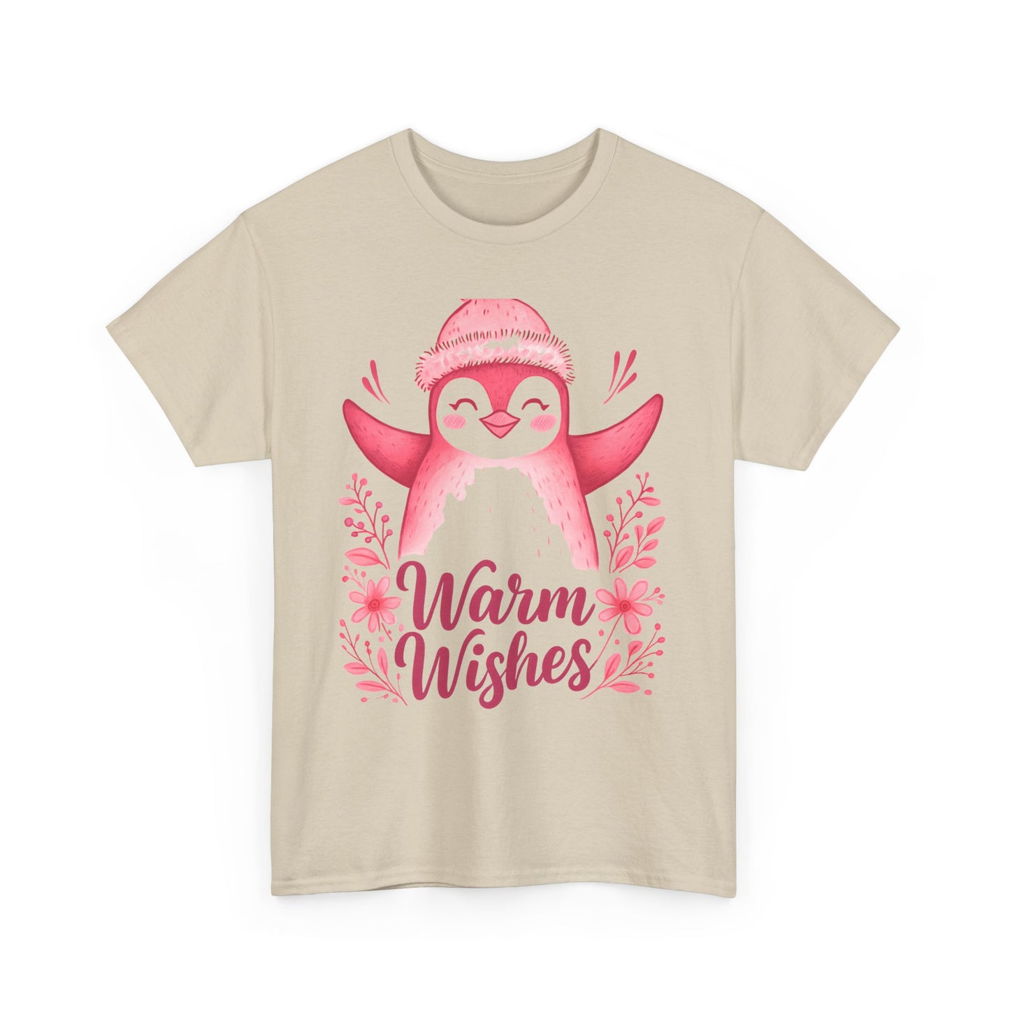 Warm Wishes Pink Penguin Tee - Holiday Tee