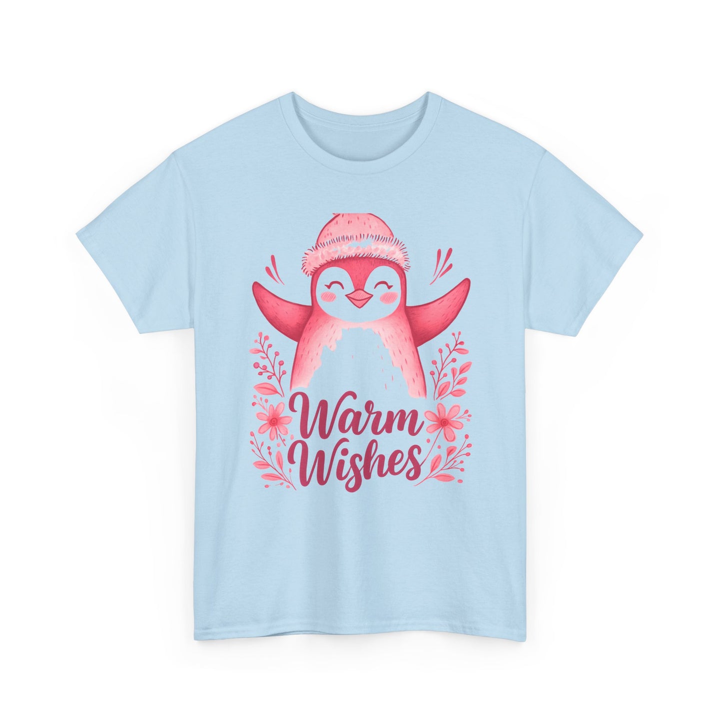 Warm Wishes Pink Penguin Tee - Holiday Tee