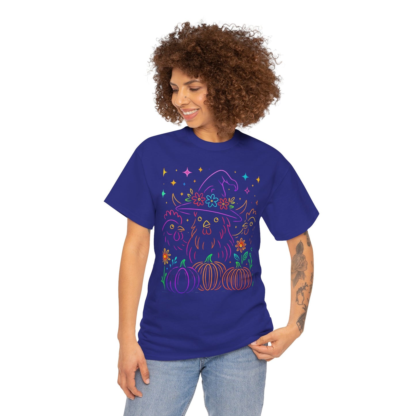 Witchy Chicken Tee – Magical Halloween Pumpkin Shirt
