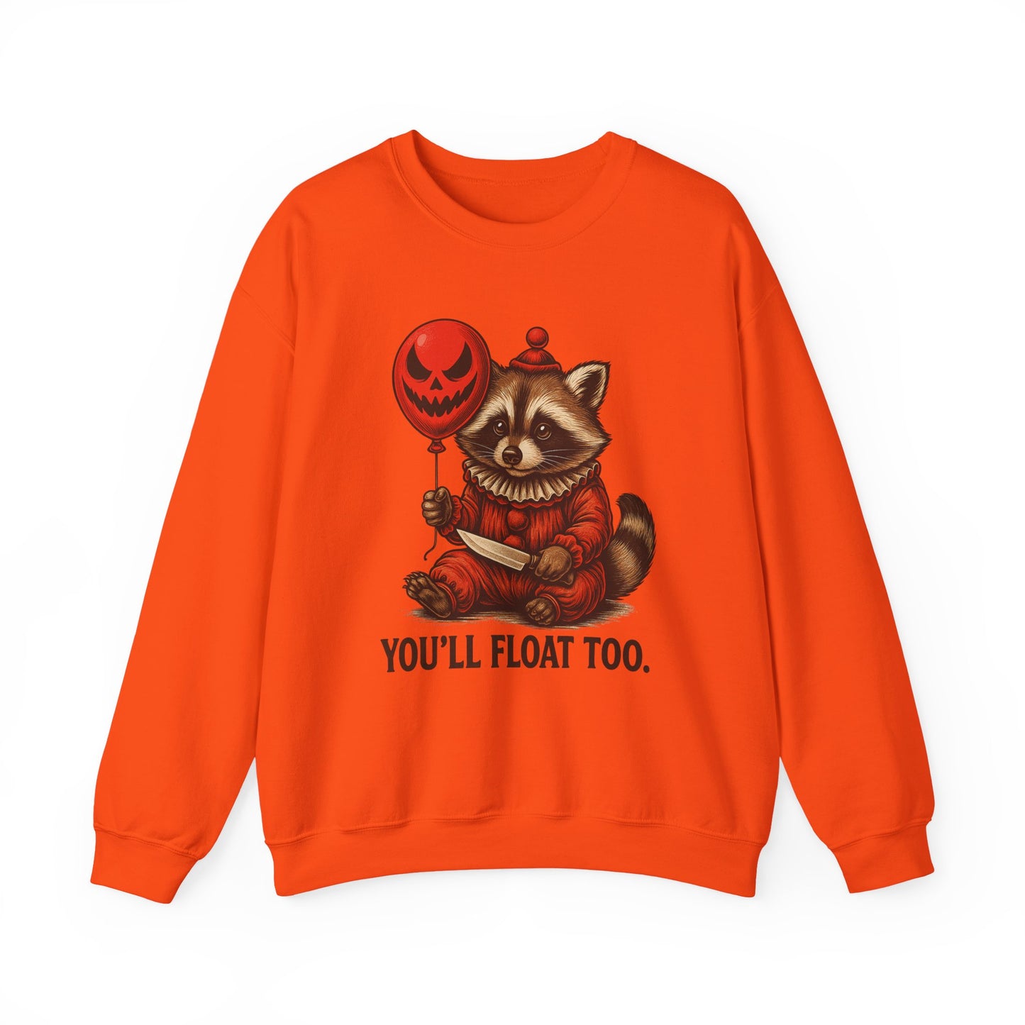 Creepy Clown Raccoon Halloween Sweatshirt
