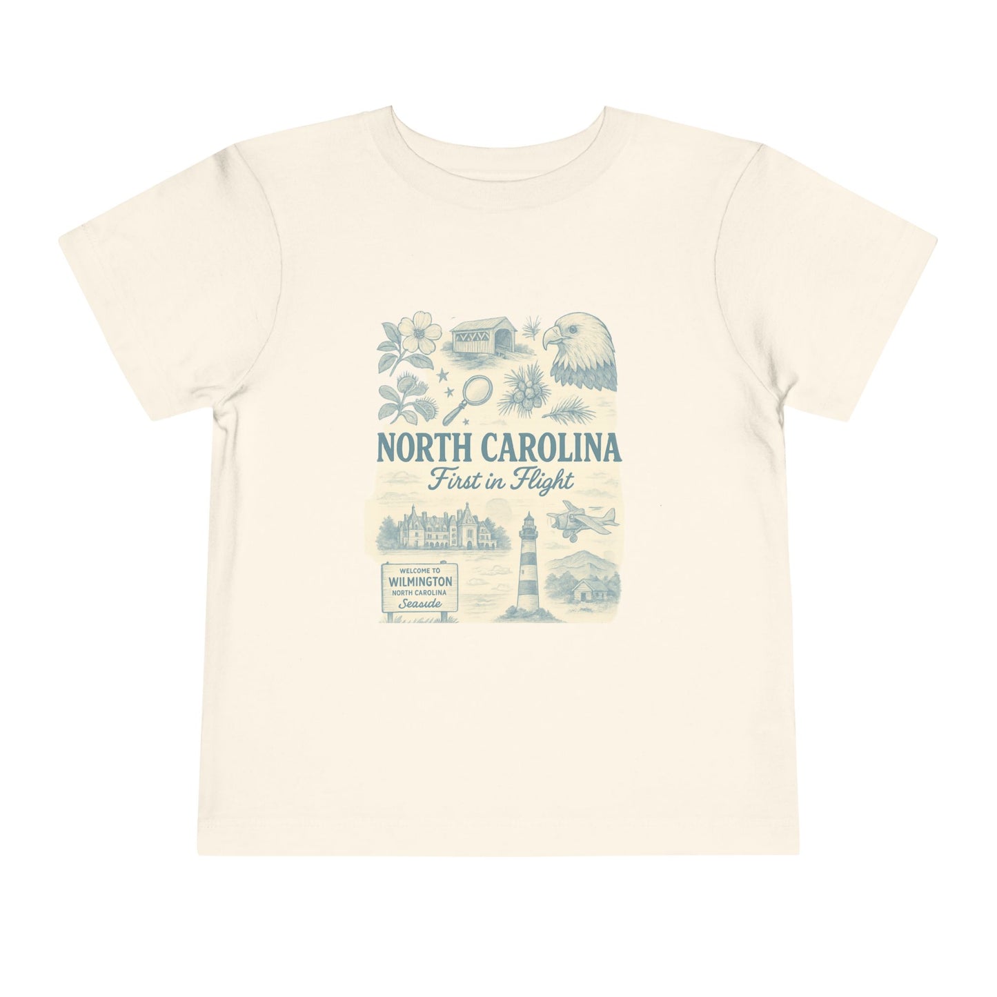 Toddler Tee - NC Landmarks Vintage First in Flight Design