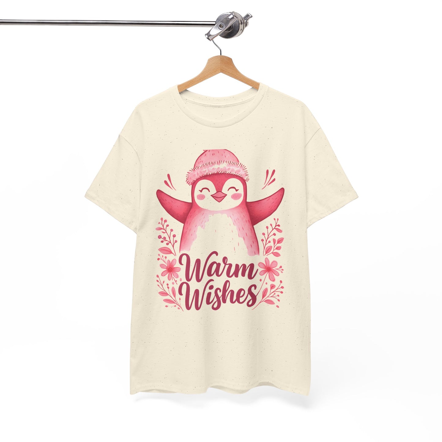 Warm Wishes Pink Penguin Tee - Holiday Tee