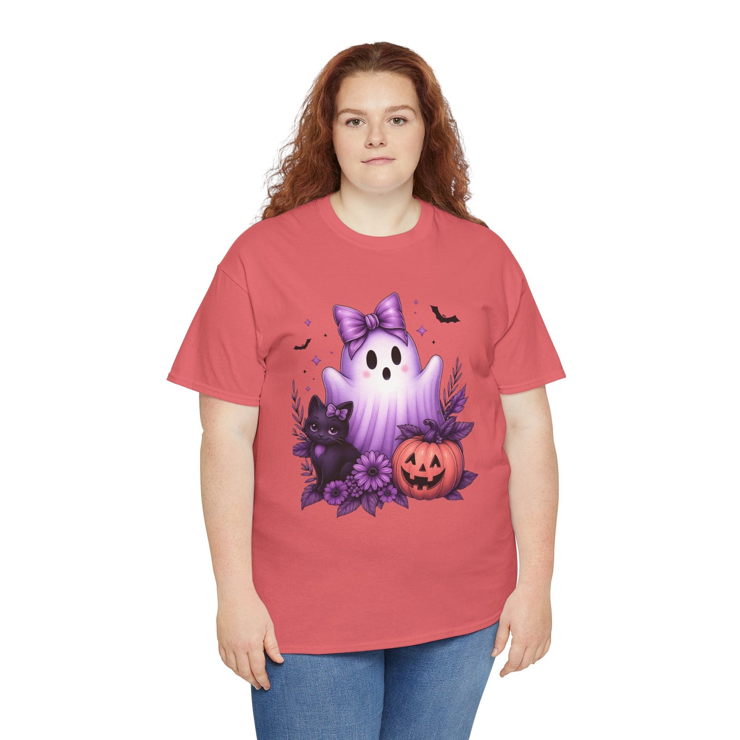 Pastel Halloween Ghost Cat Tee