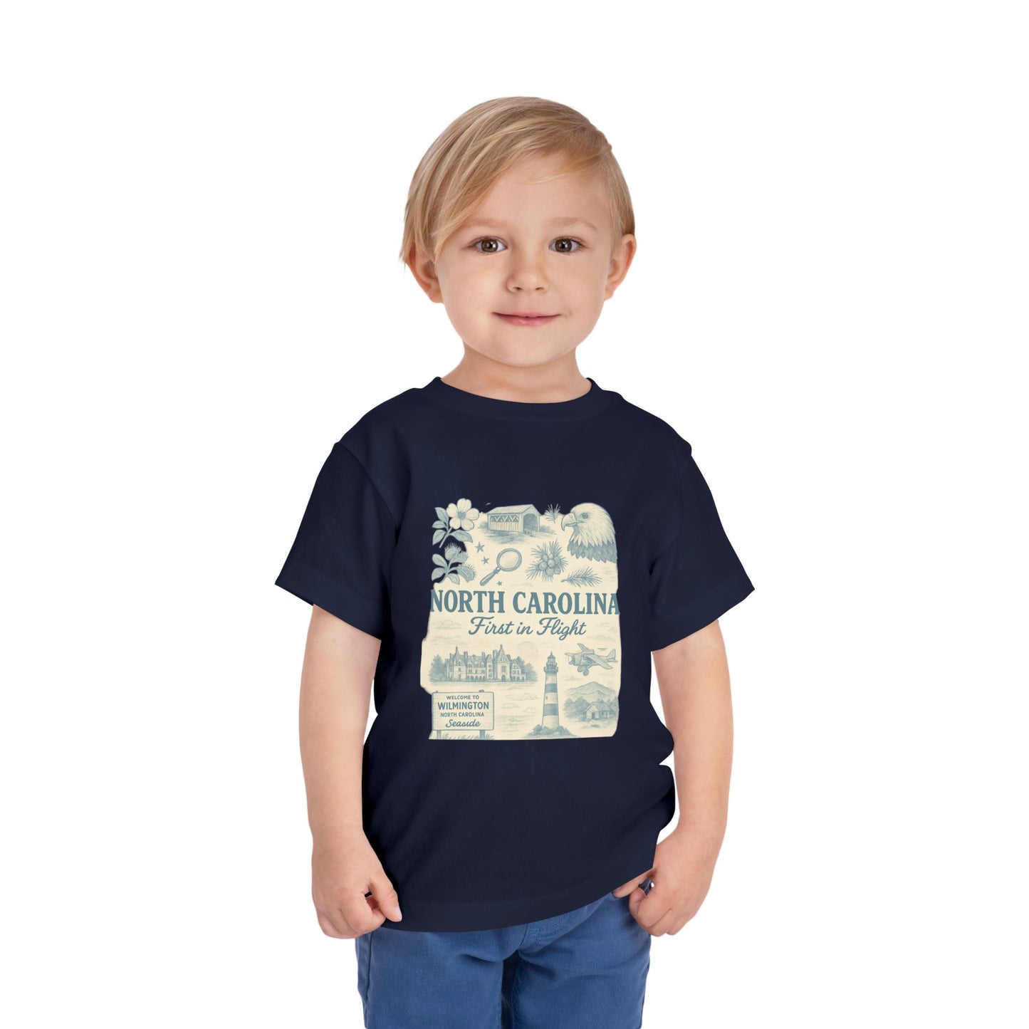 Toddler Tee - NC Landmarks Vintage First in Flight Design