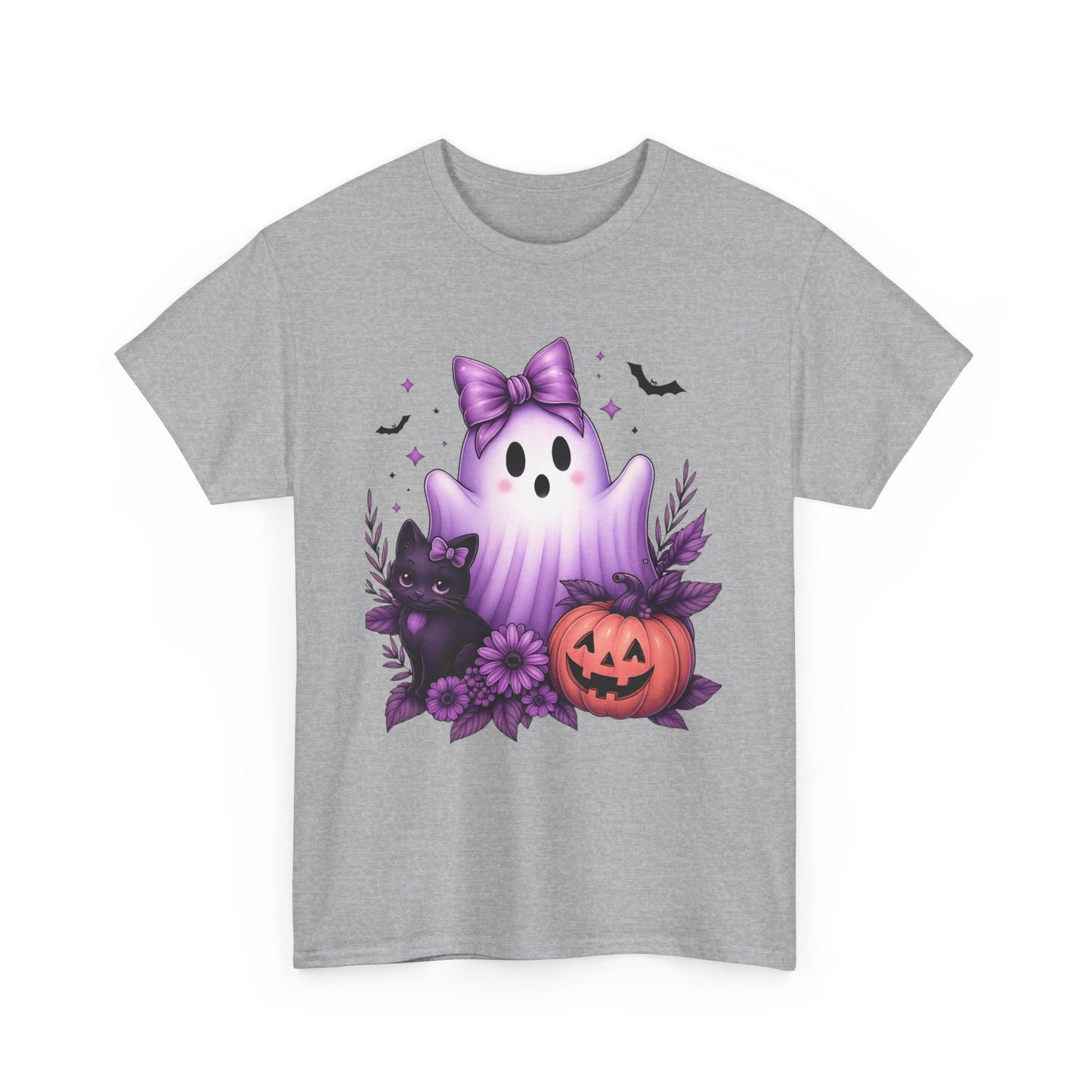 Pastel Halloween Ghost Cat Tee