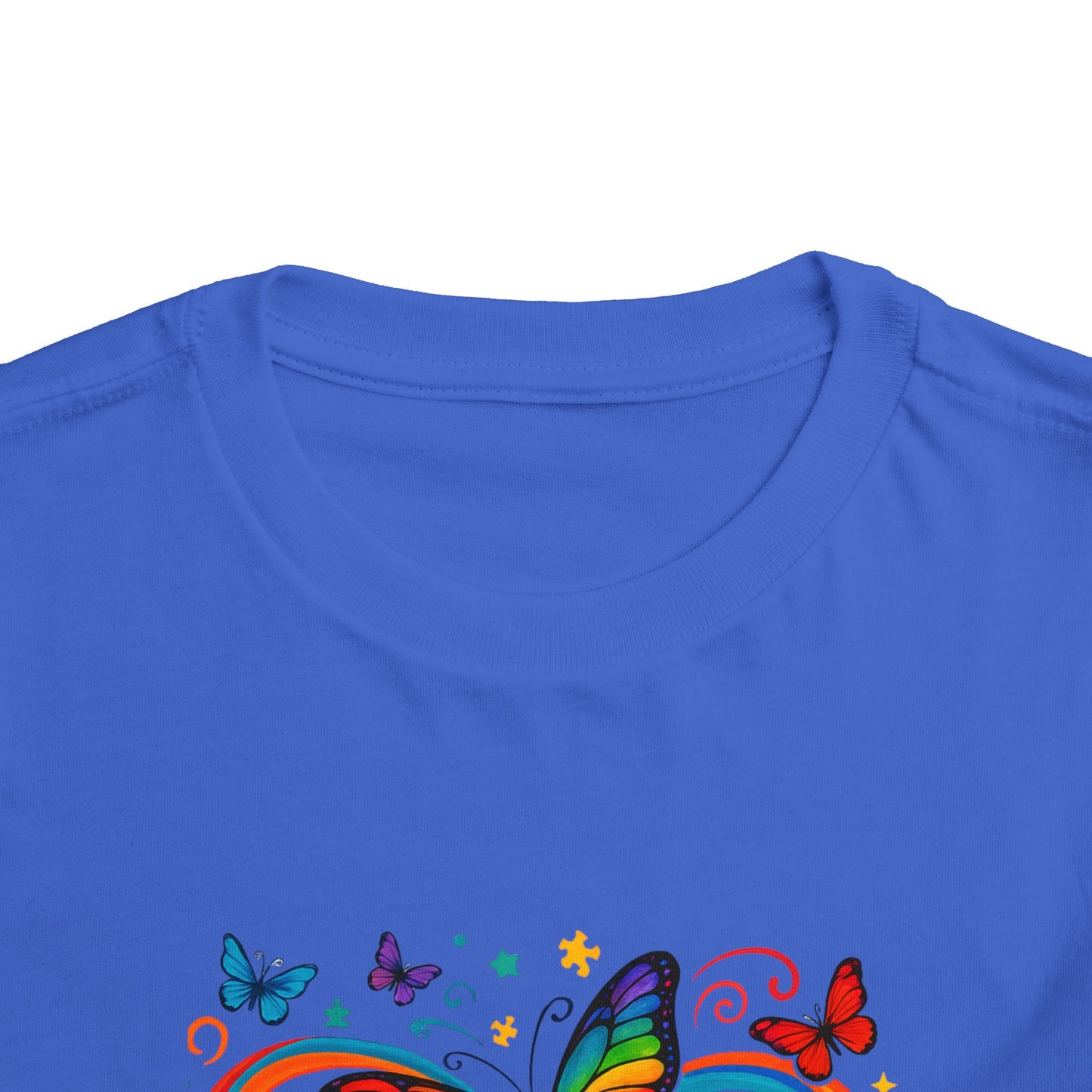 Toddler Tee - Neurodiversity is Beautiful Butterfly Rainbow Puzzle Piece Tee