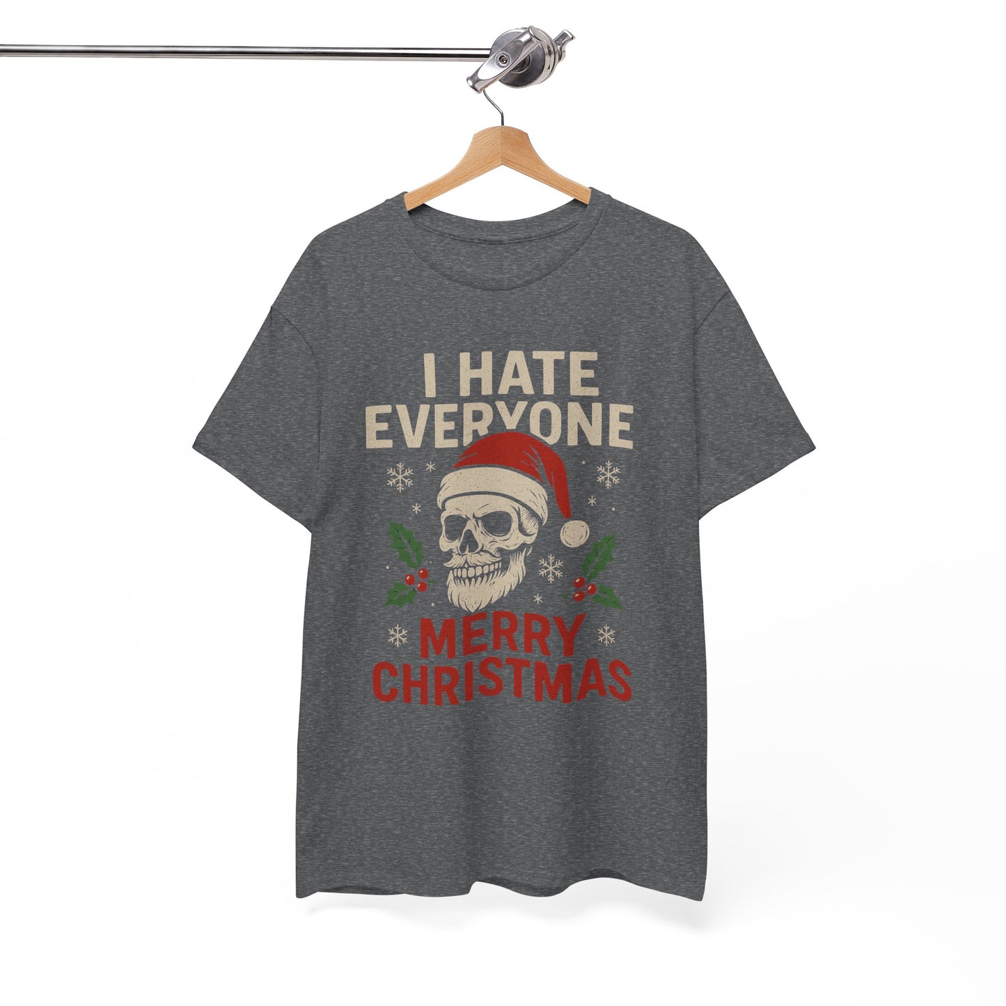 I Hate Everyone Merry Christmas Skull Tee