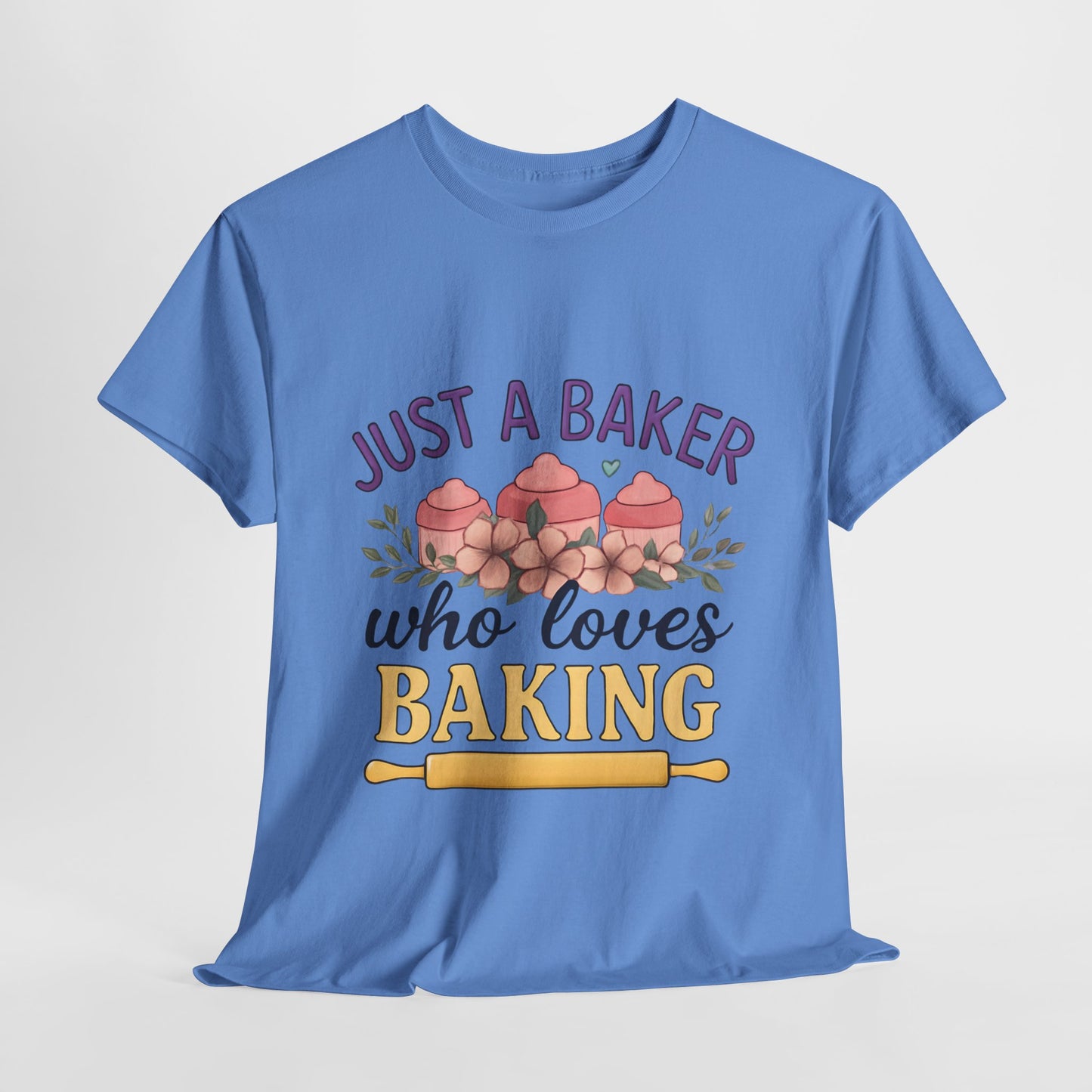 Baking Lover Tee with Cupcake and Rolling Pin Design