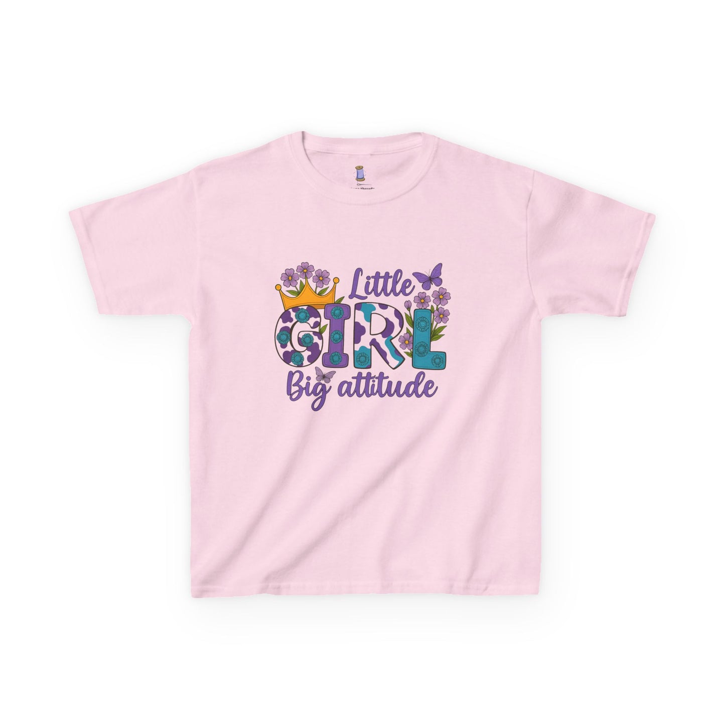 Whimsical Kids Tee for Big Attitude, Fun T-Shirt for Girls, Playful Cotton Shirt, Gift for Birthdays or Celebrations