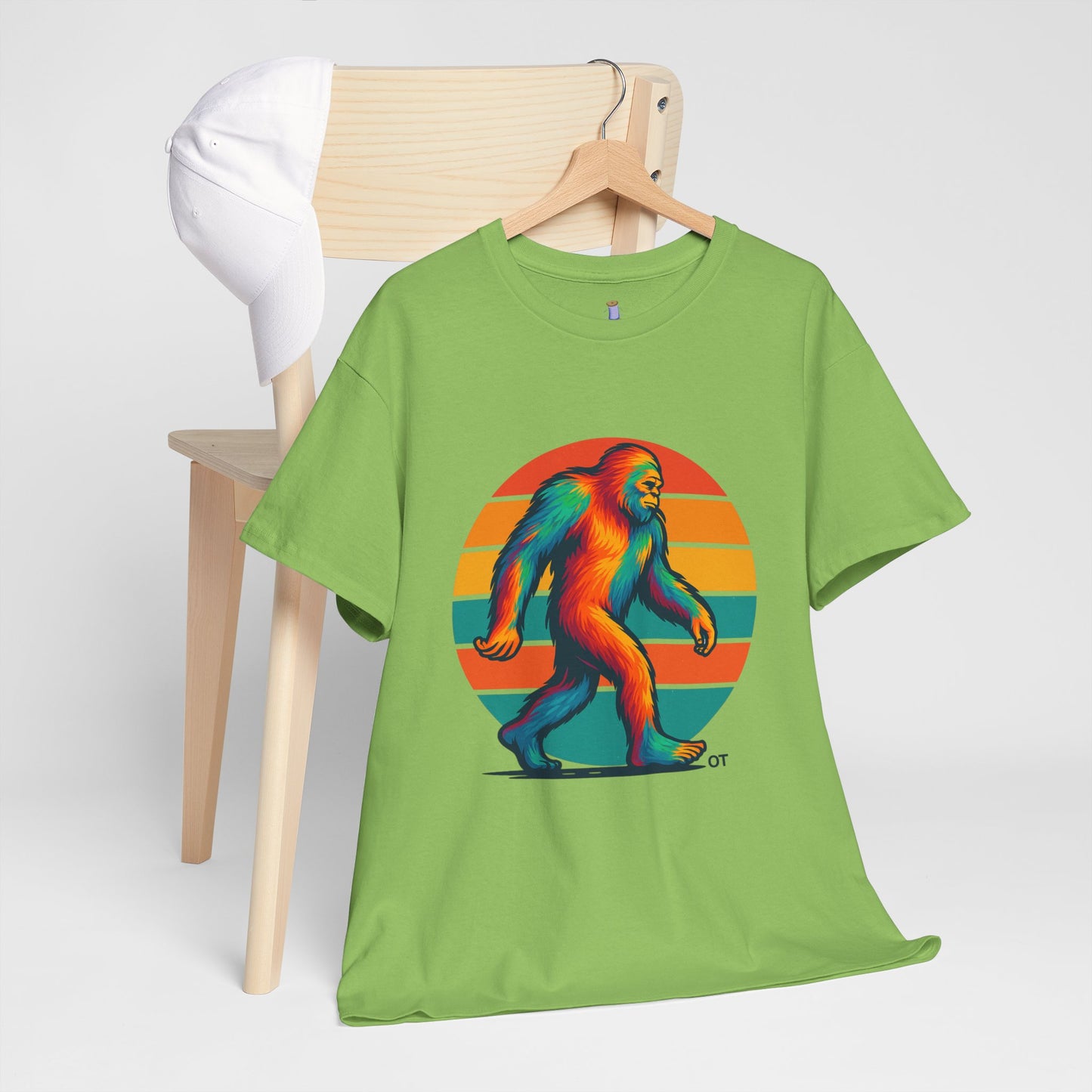 Colorful Bigfoot Unisex T-Shirt, Fun Graphic Tee for Nature Lovers, Perfect for Holidays, Festivals, Camping, Gifts