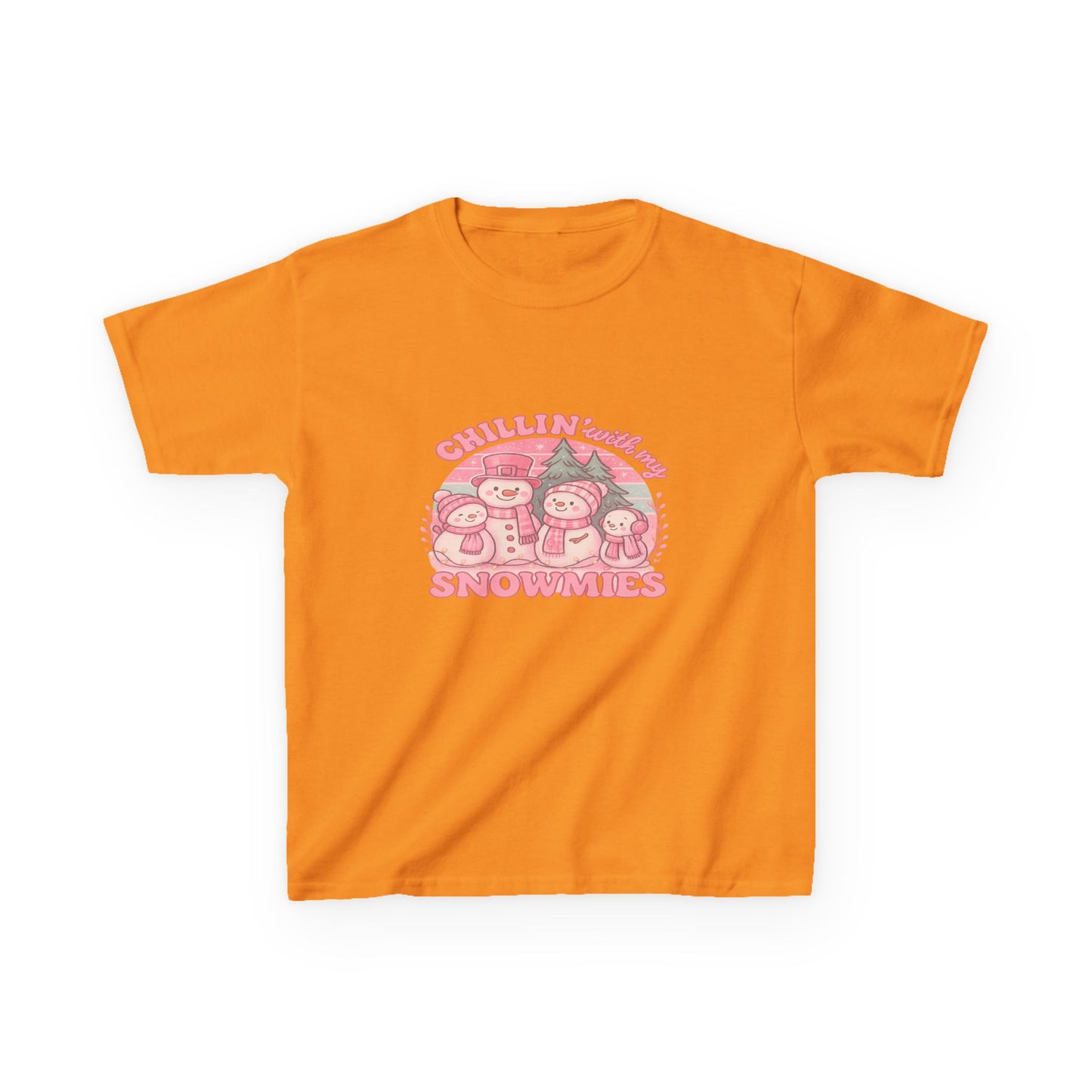 Chillin' with My Snowmies - Holiday Dinosaur Kids Tee