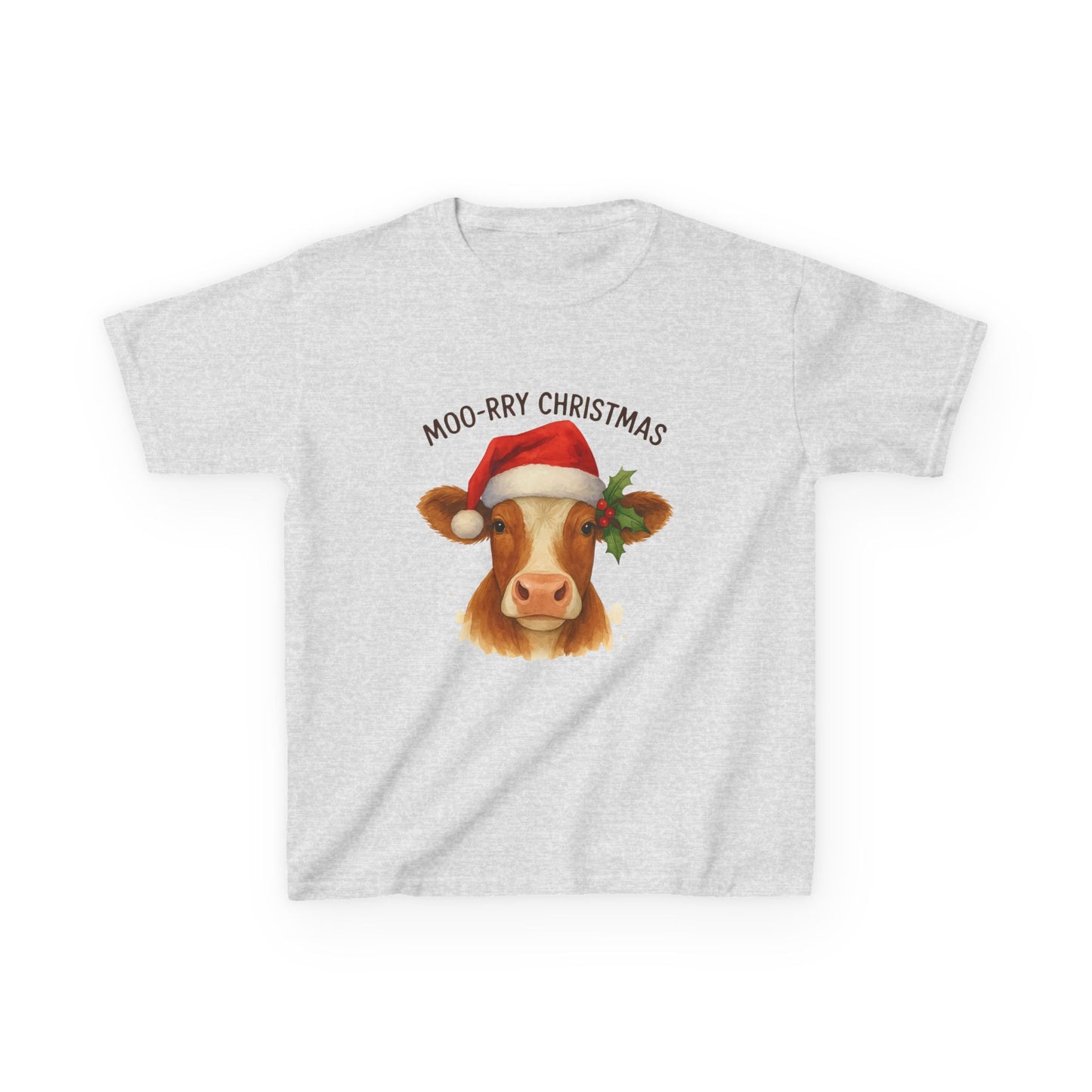 Moo-rry Christmas Dino Tee - Kids Holiday Shirt