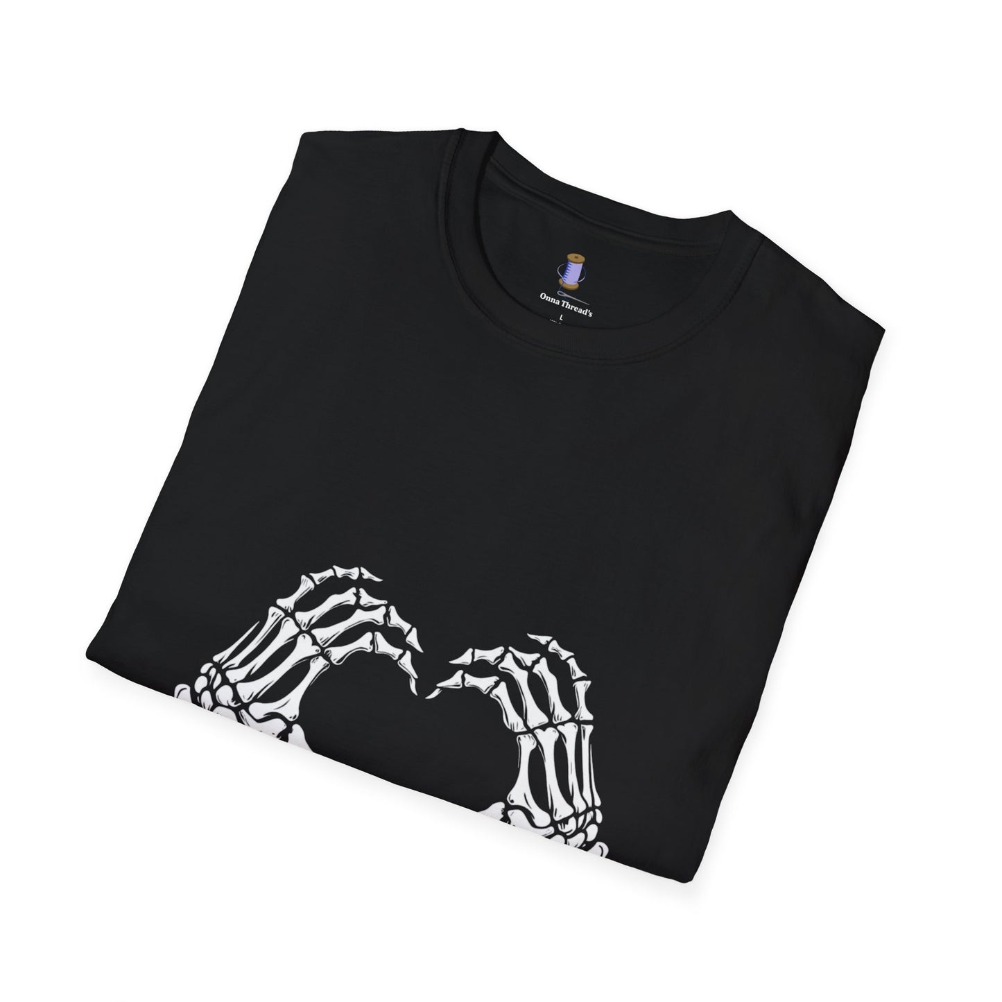 Skull Heart T-Shirt - Unisex Graphic Tee for Halloween, Love, Gifts, Casual Wear, Skeleton