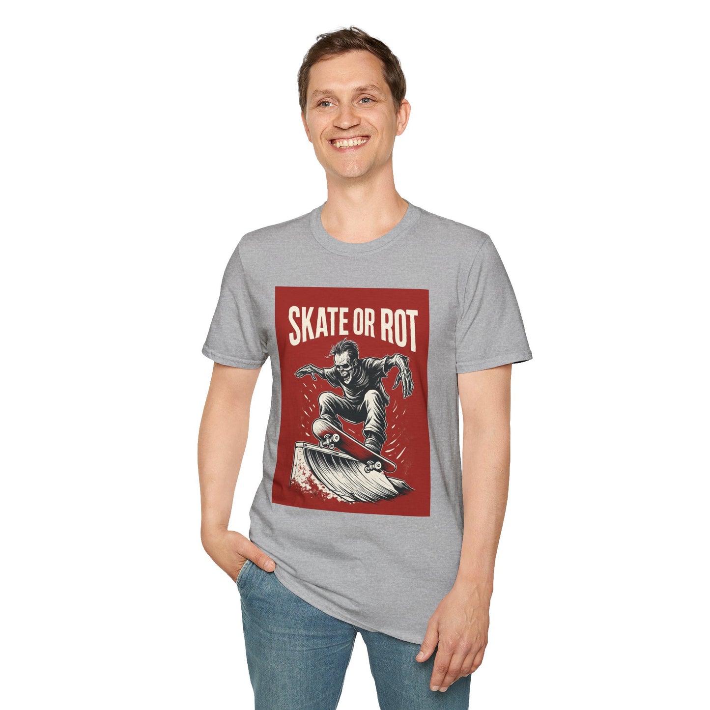 Skate or Rot Unisex T-Shirt, Cool Skateboarding Tee, Streetwear Graphic Shirt, Gift for Skaters, Casual Daily Wear