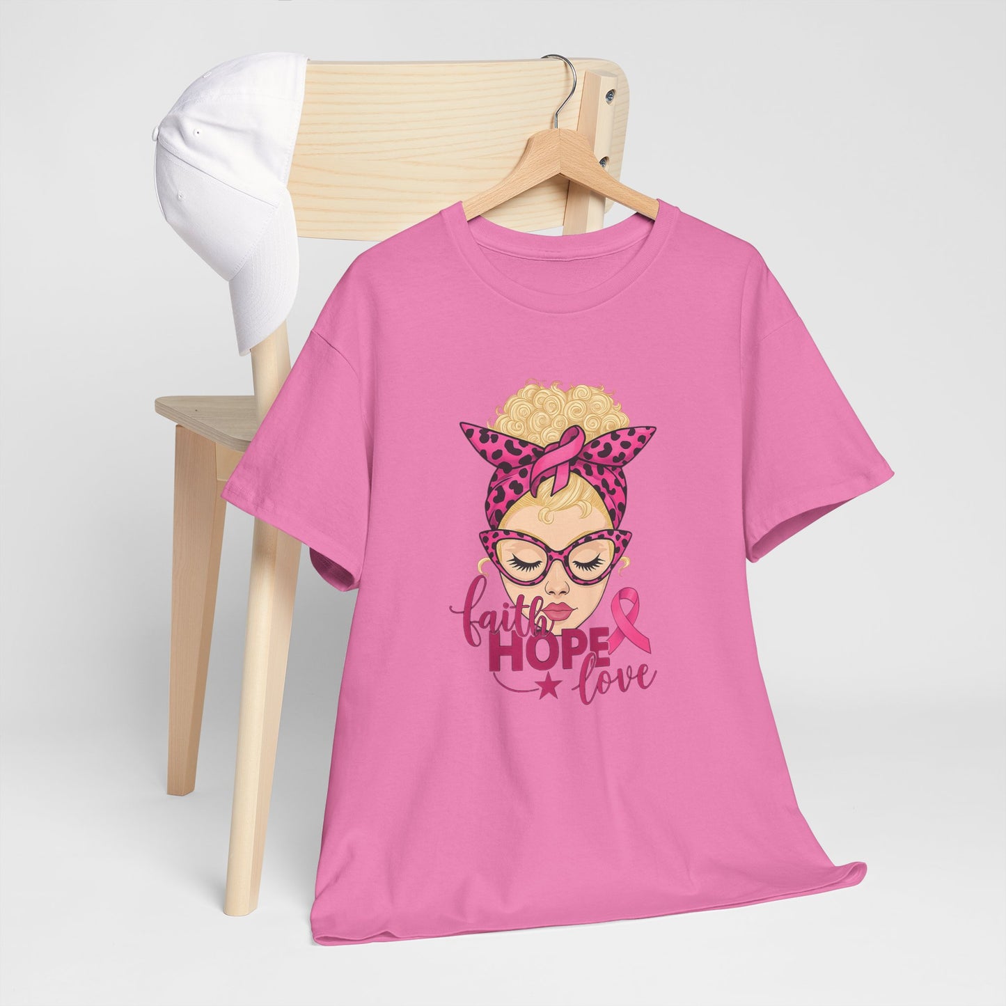 Hope Love Pink Ribbon Tee - Breast Cancer Awareness
