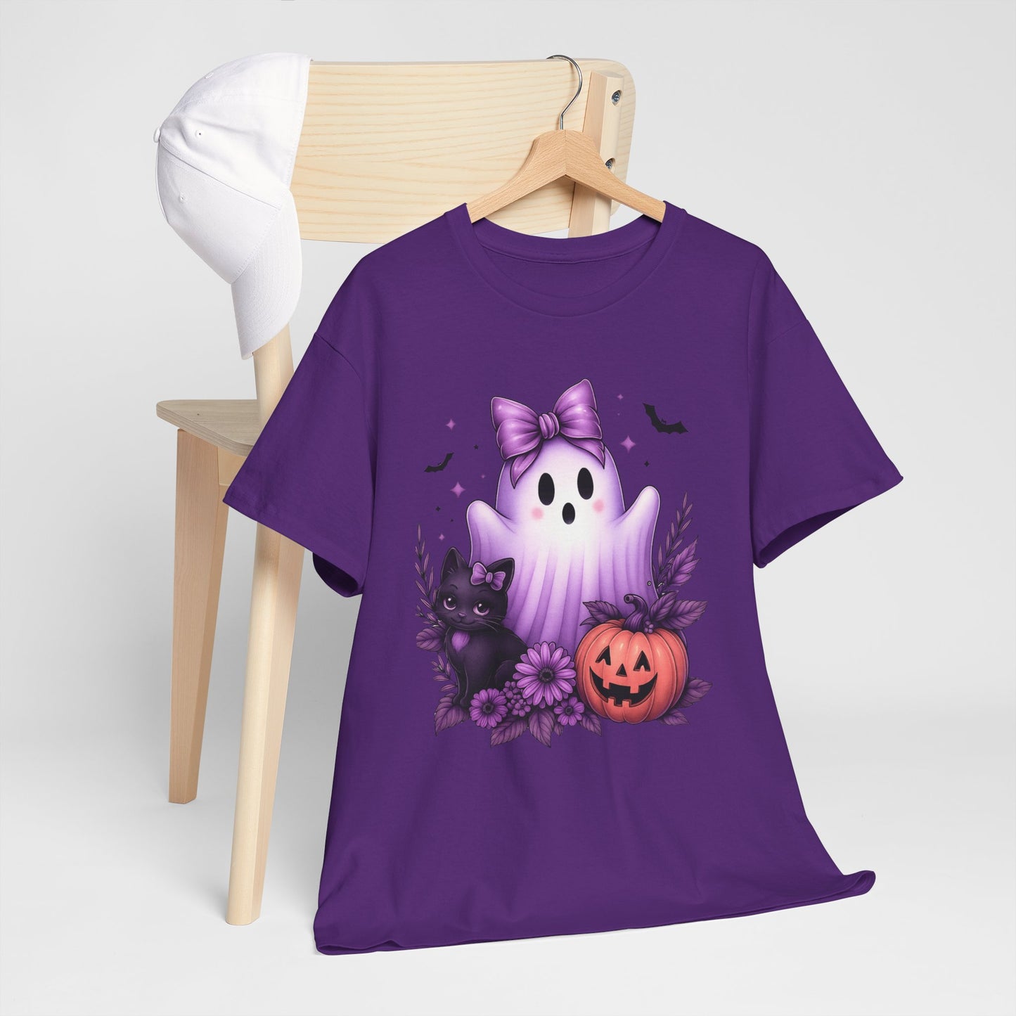 Pastel Halloween Ghost Cat Tee