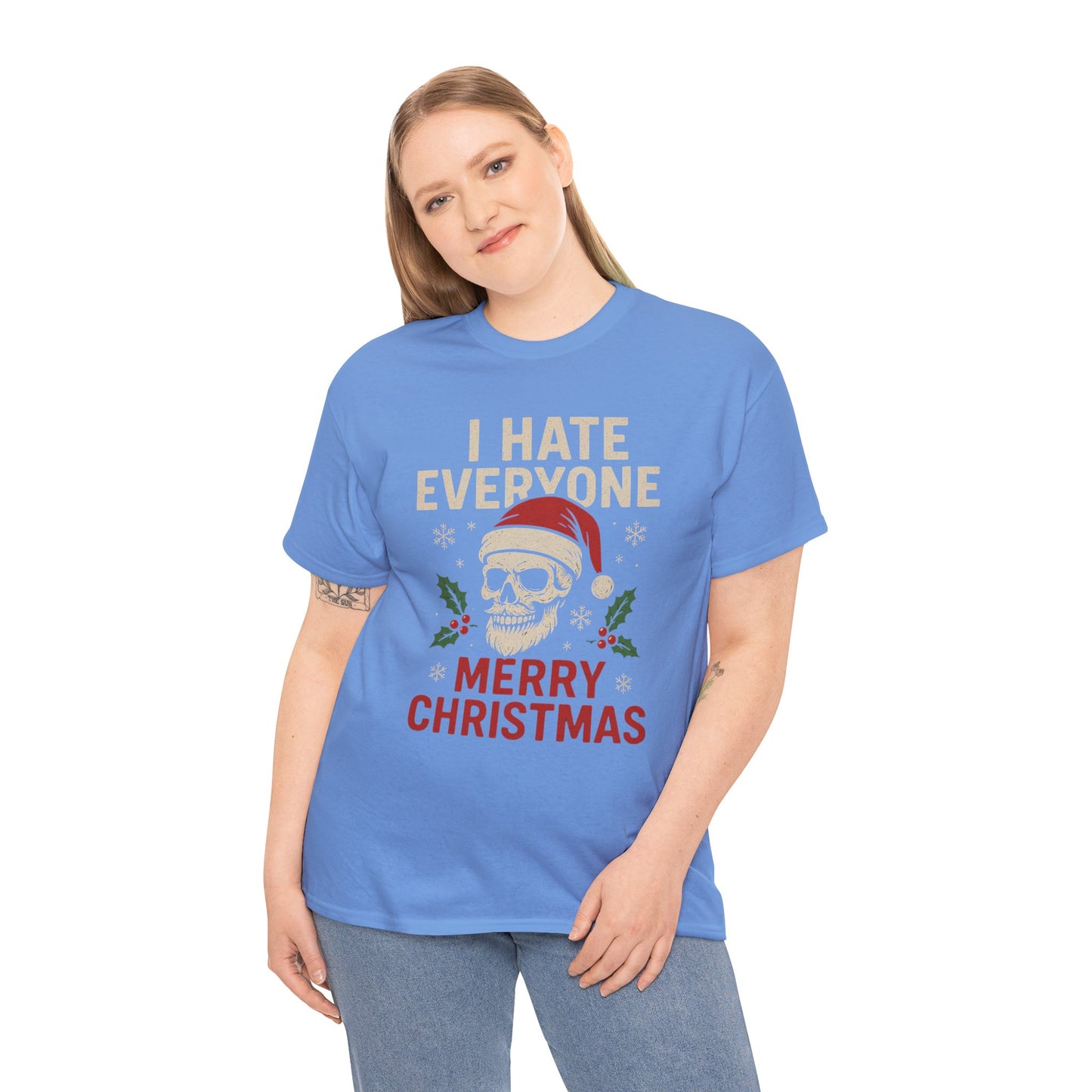 I Hate Everyone Merry Christmas Skull Tee