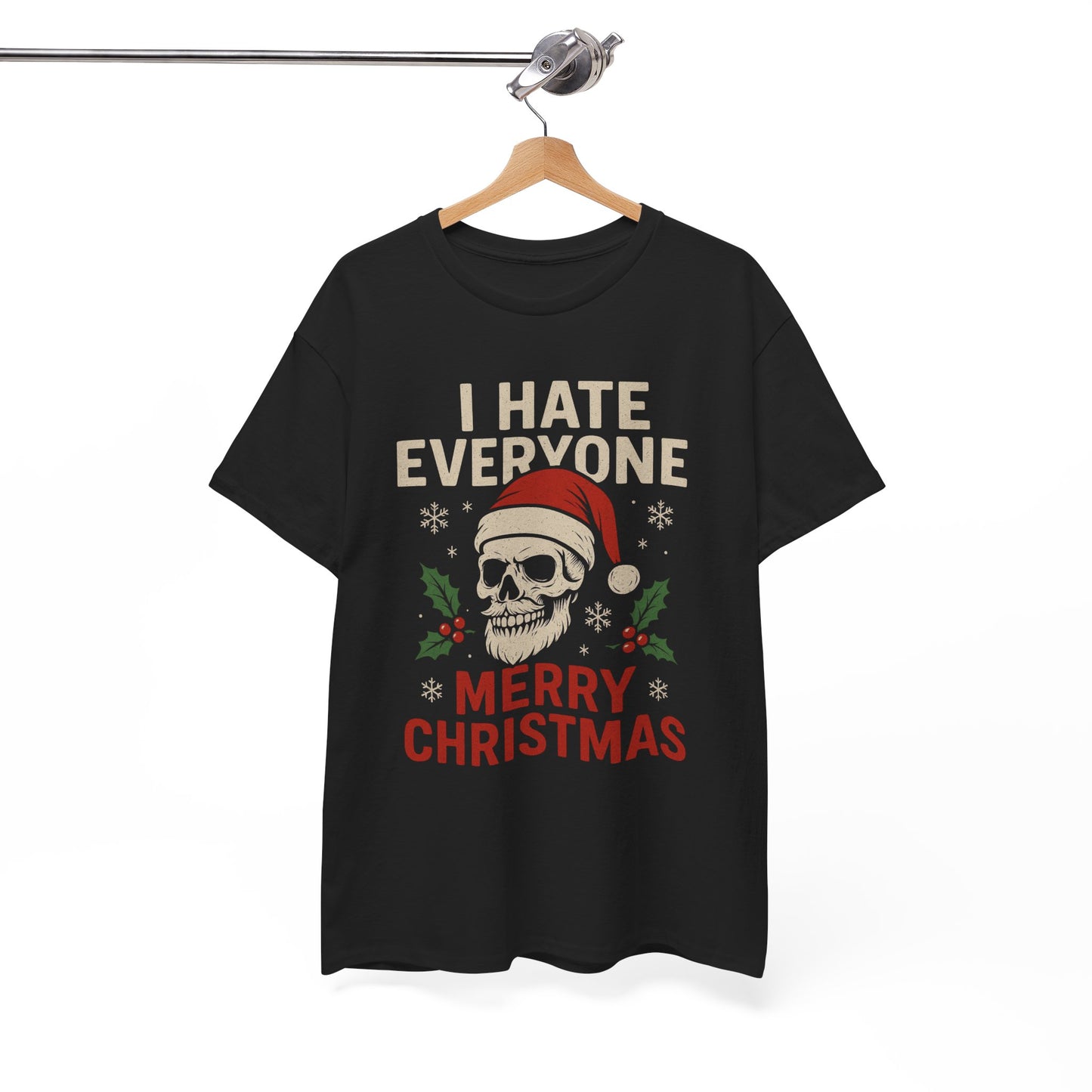 I Hate Everyone Merry Christmas Skull Tee
