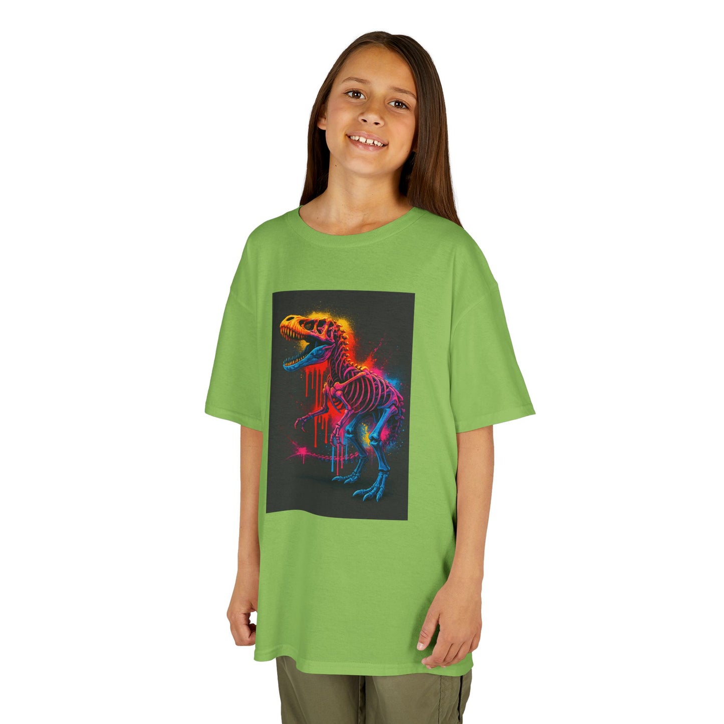 Kids Dinosaur Glow Tee, Fun Kids T-Shirt, Dino Shirt for Kids, Birthday Gift, Unique Kids Clothing, Animal Lover Apparel