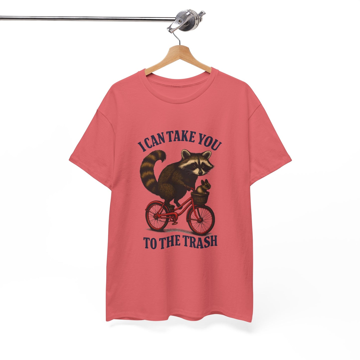 Cotton Tee Vintage Raccoon Bicycle Graphic Shirt
