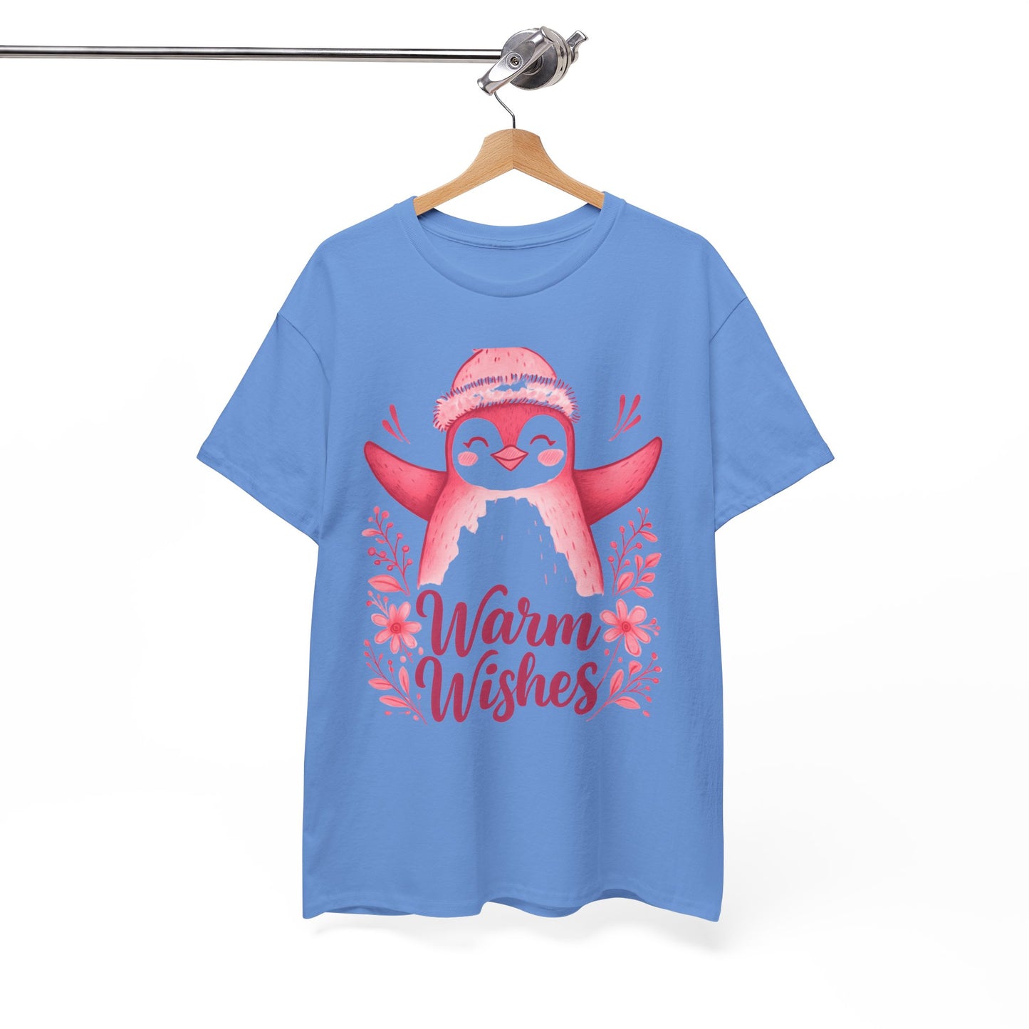 Warm Wishes Pink Penguin Tee - Holiday Tee