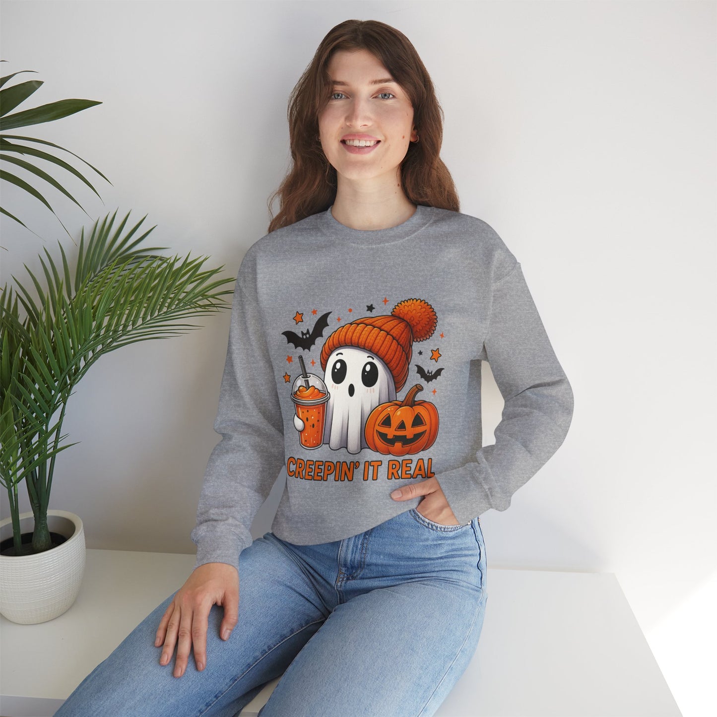 Creepin' It Real Ghost Halloween Sweatshirt