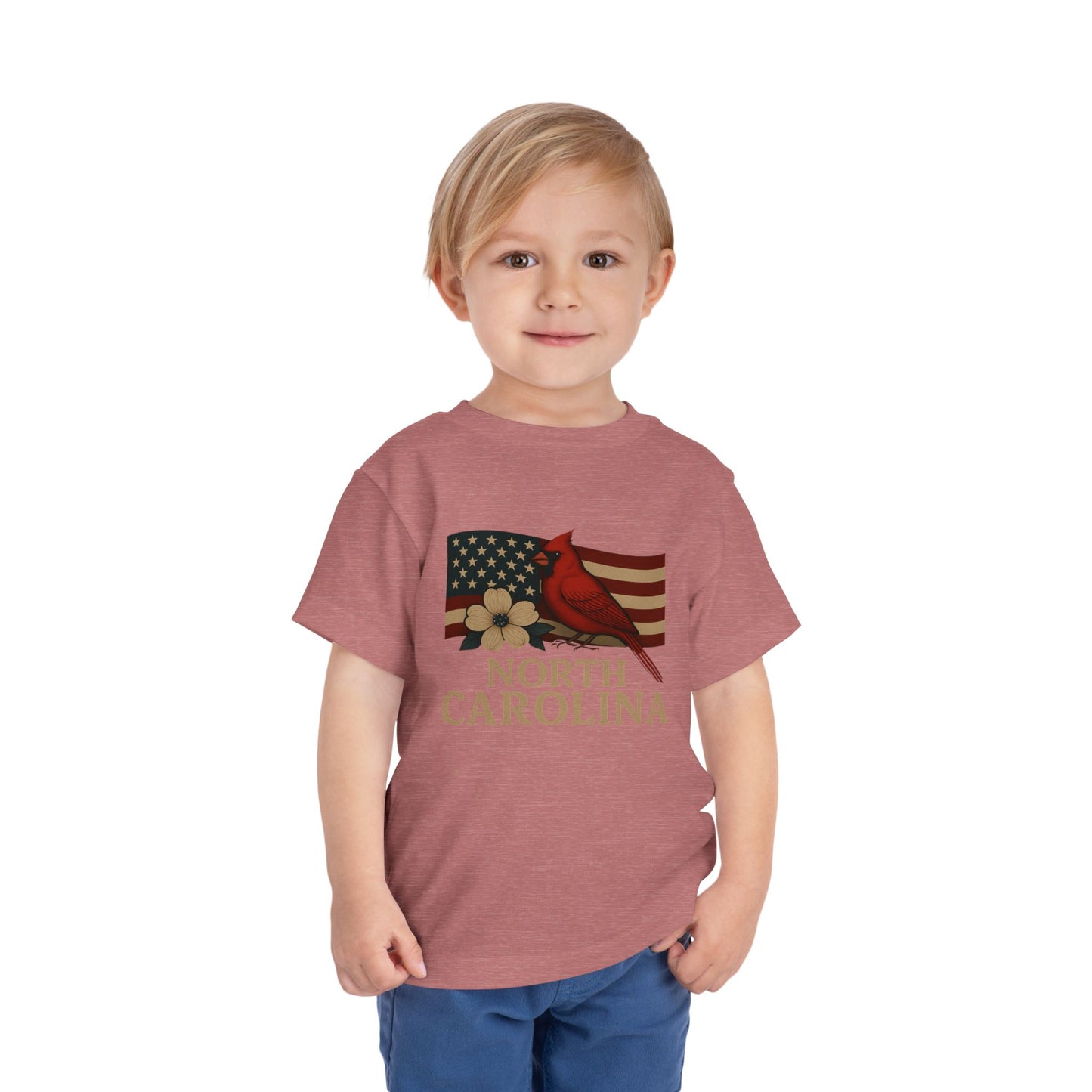 NC Cardinal & Dogwood Toddler Christmas Tee