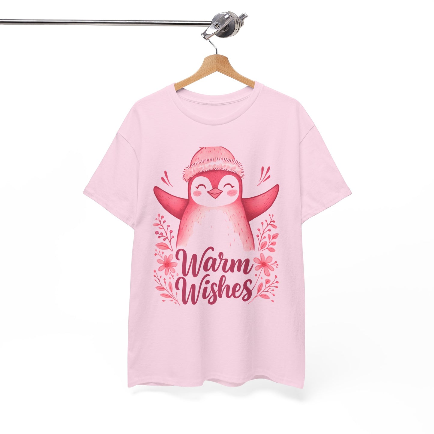 Warm Wishes Pink Penguin Tee - Holiday Tee