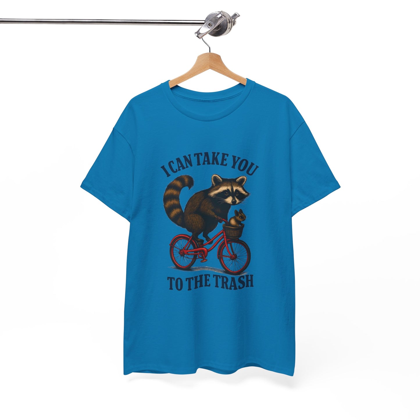 Cotton Tee Vintage Raccoon Bicycle Graphic Shirt