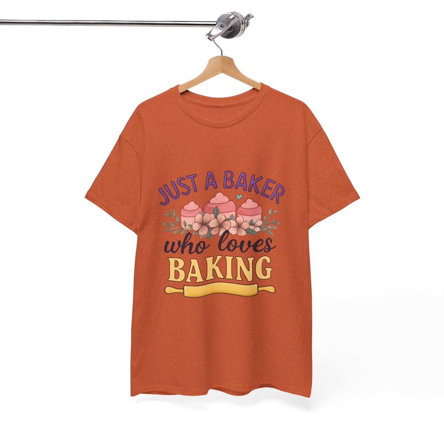 Baking Lover Tee with Cupcake and Rolling Pin Design
