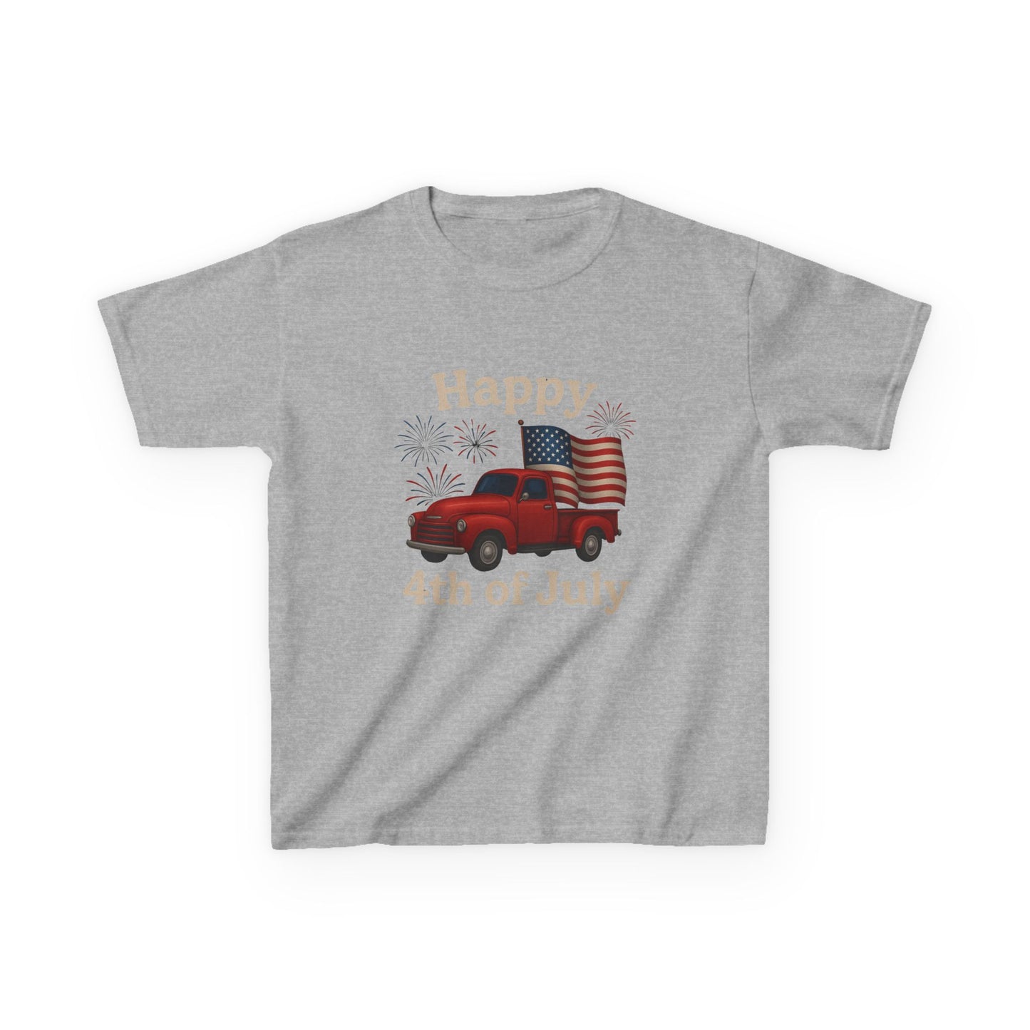 Happy 4th of July Truck Tee - Kids Patriotic Shirt